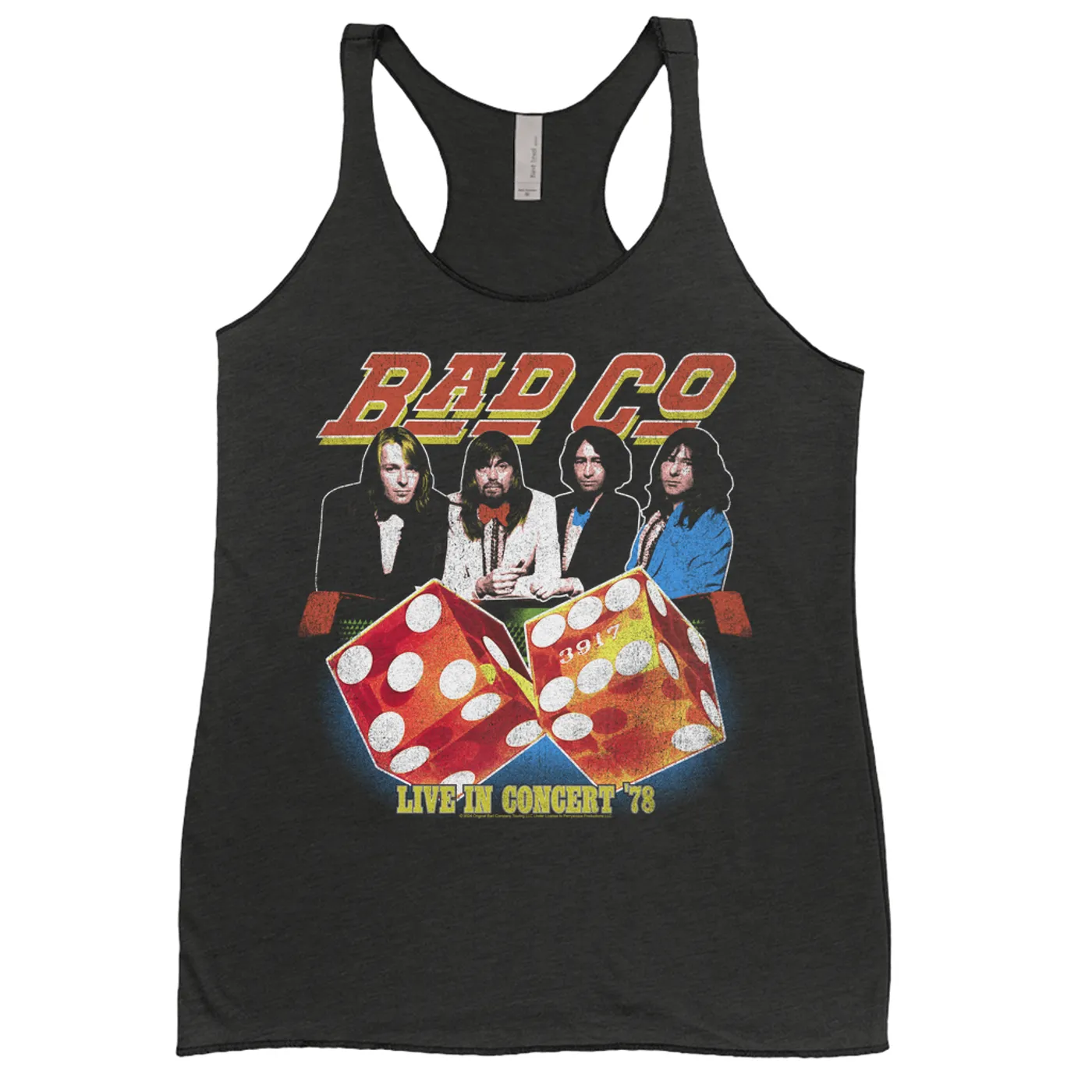 Bad Company Ladies' Tank Top | Live In Concert 1978 Design Distressed (Merchbar Exclusive) Bad Company Shirt
