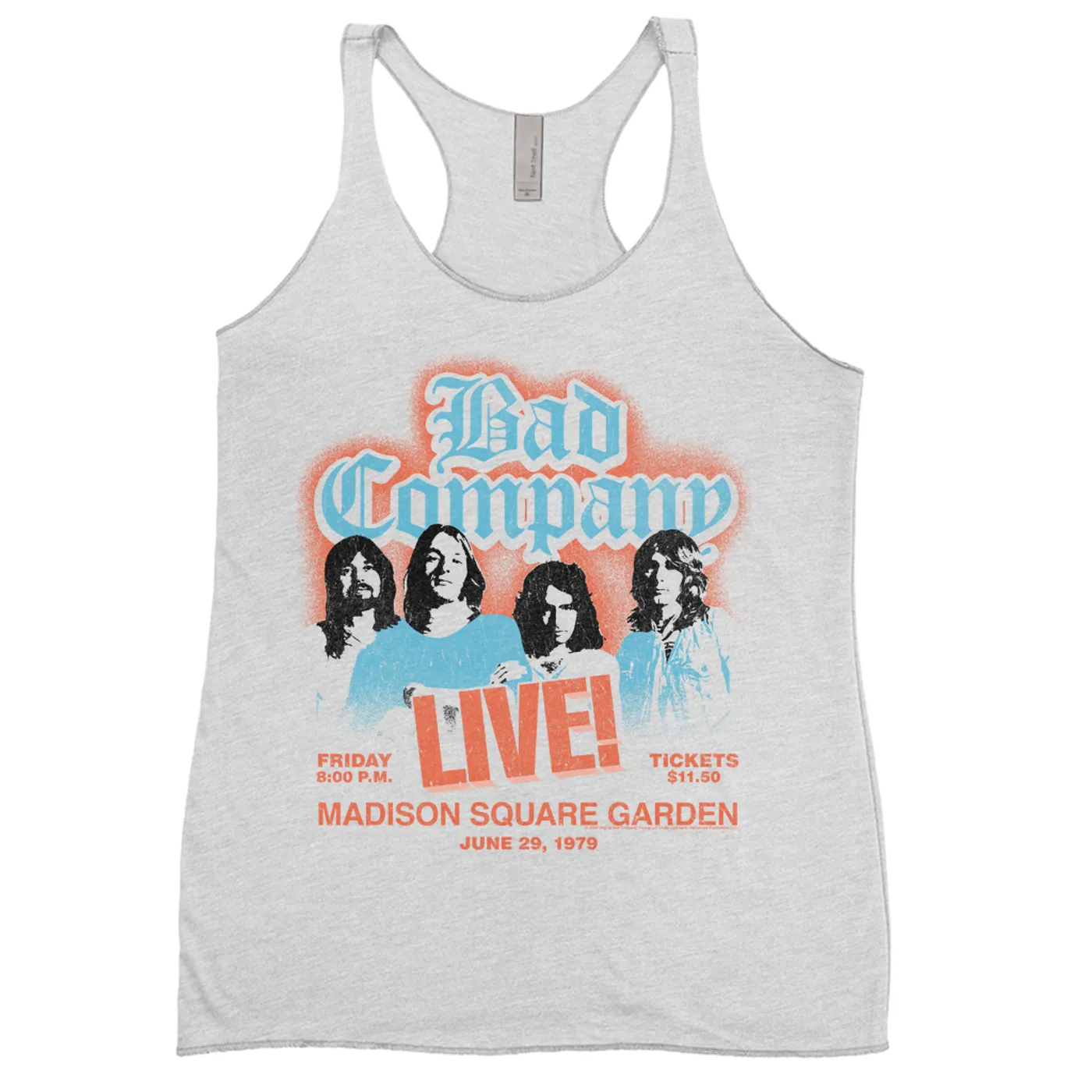 Bad Company Ladies' Tank Top | LIVE At Madison Square Garden Concert Distressed (Merchbar Exclusive) Bad Company Shirt