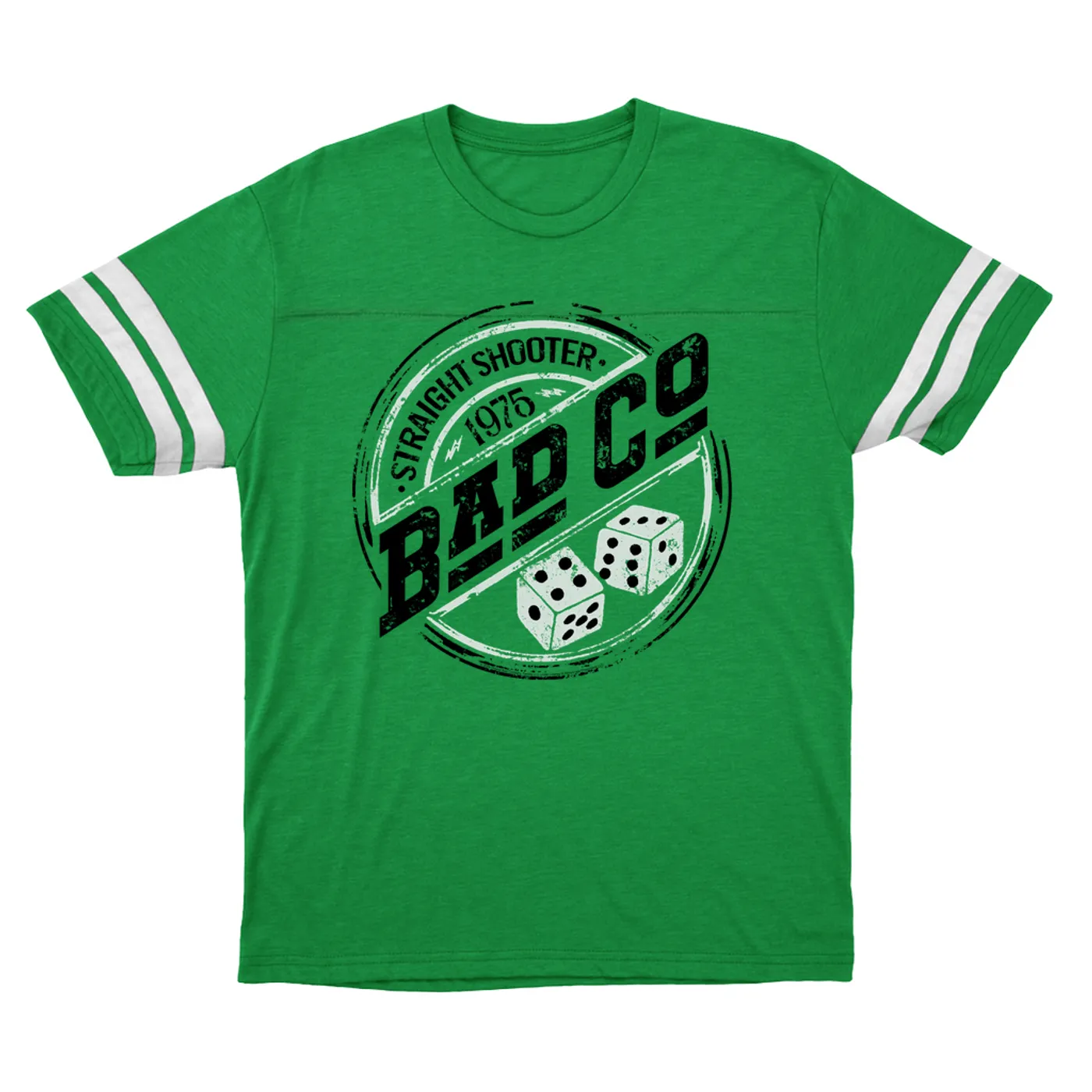 Bad Company T-Shirt | Straight Shooter 1975 Circle Logo Distressed Bad Company Football Shirt