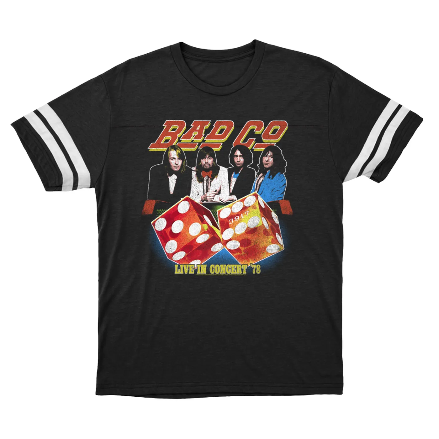 Bad Company T-Shirt | Live In Concert 1978 Design Distressed (Merchbar Exclusive) Bad Company Football Shirt