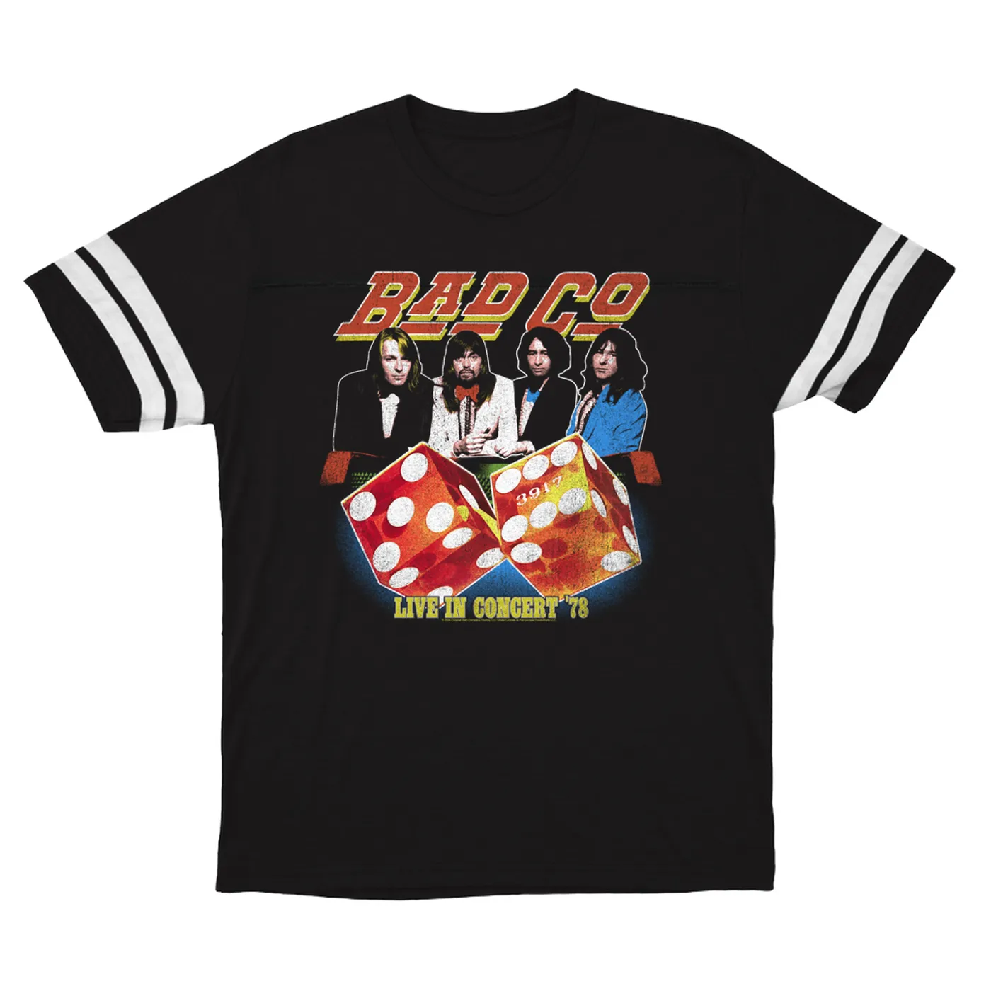 Bad Company T-Shirt | Live In Concert 1978 Design Distressed (Merchbar Exclusive) Bad Company Football Shirt
