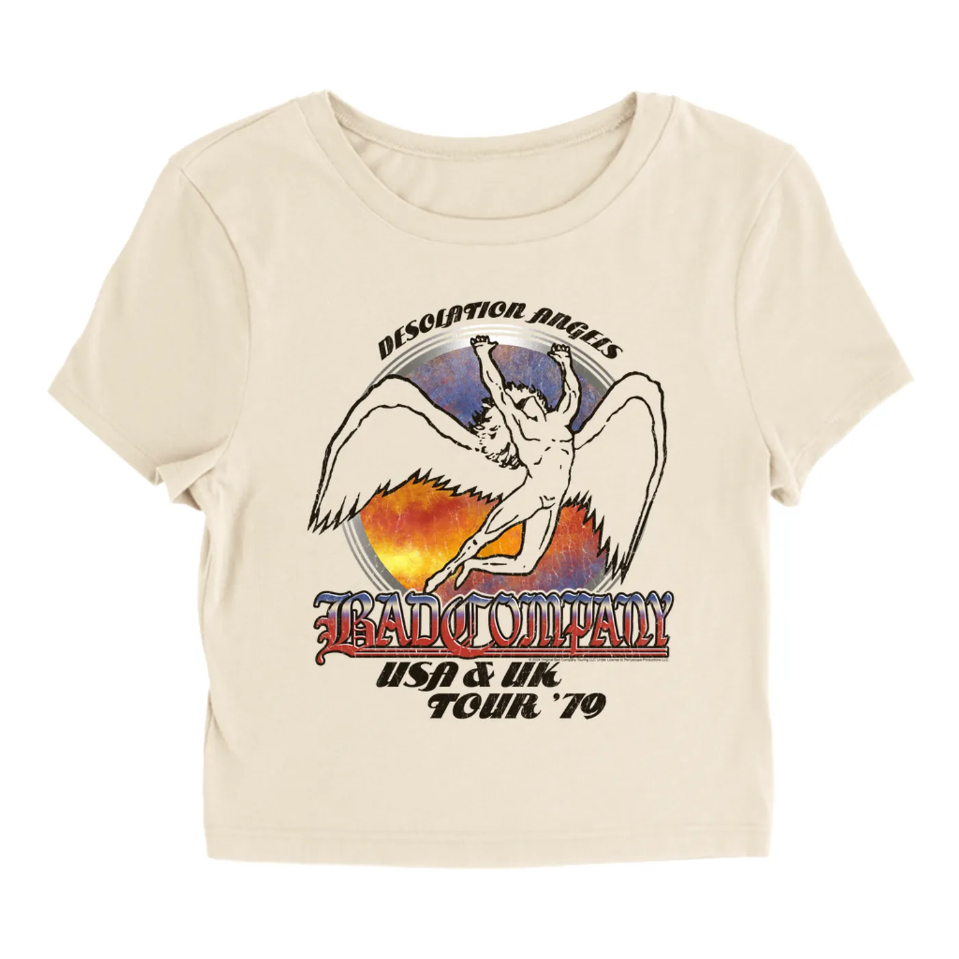 Bad Company Women's T-Shirt | Desolation Angels US & UK '79 Tour (Merchbar Exclusive) Bad Company Baby Tee