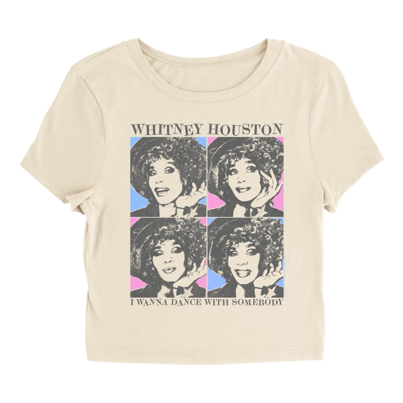 Whitney Houston Women's T-Shirt | I Wanna Dance Colorful Pop Art Whitney Houston Baby Tee