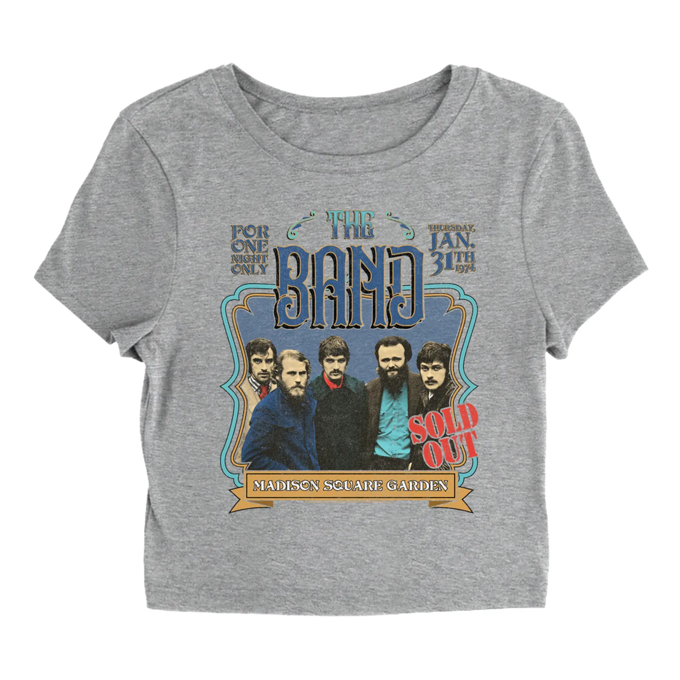 The Band Women's T-Shirt | Carnegie Hall Concert Distressed (Merchbar Exclusive) The Band Baby Tee