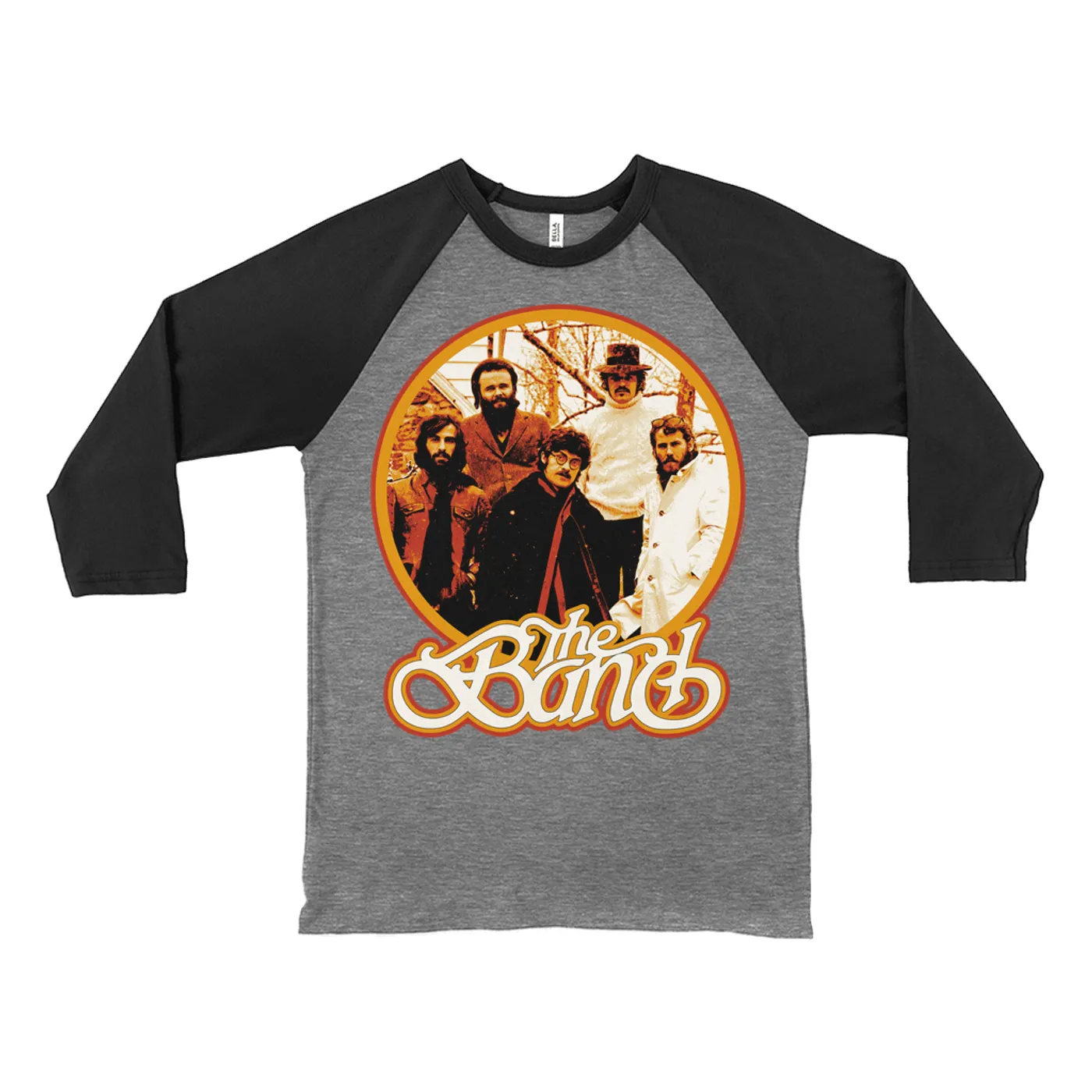 The Band 3/4 Sleeve Baseball Tee | Orange Group Logo Design The Band Shirt