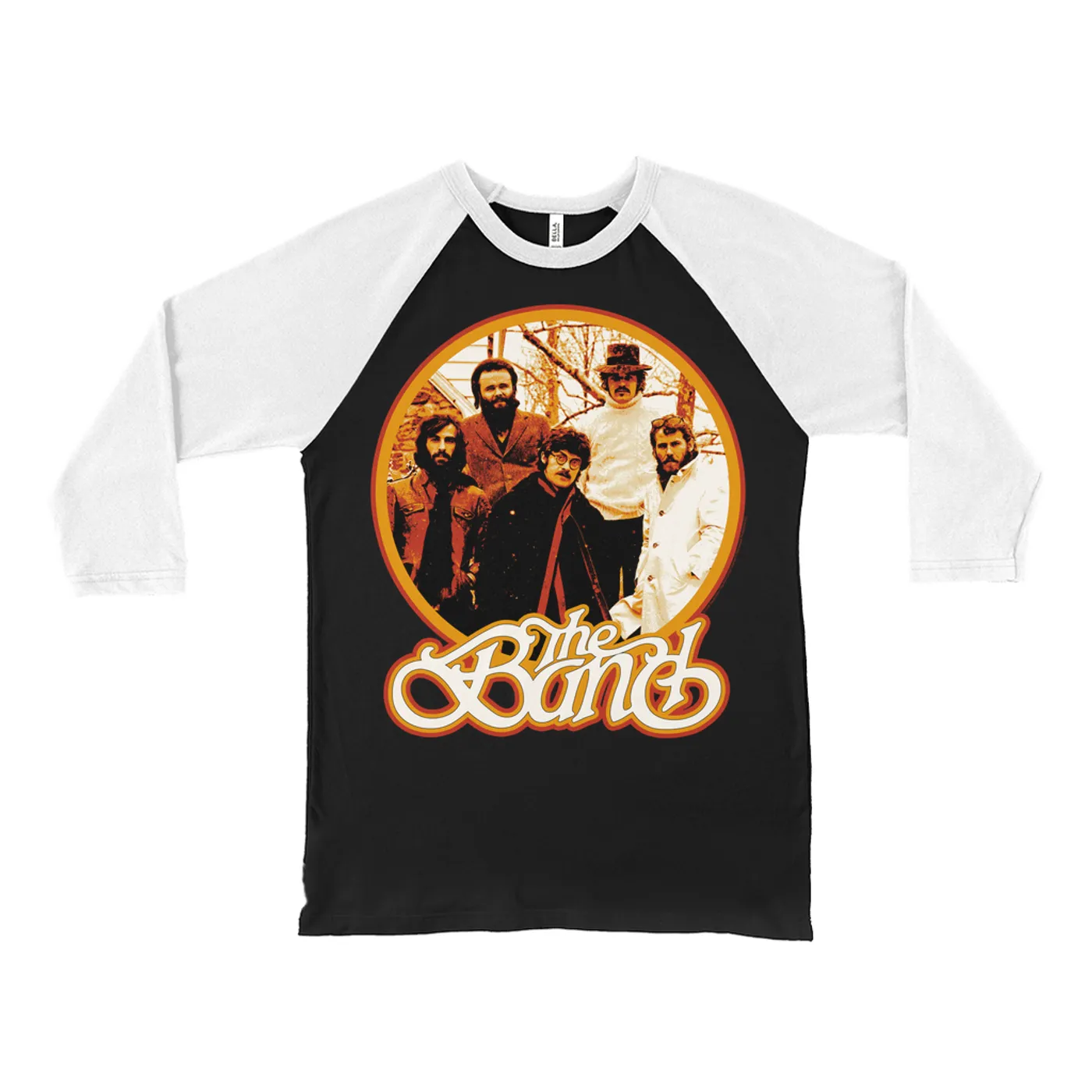 The Band 3/4 Sleeve Baseball Tee | Orange Group Logo Design The Band Shirt