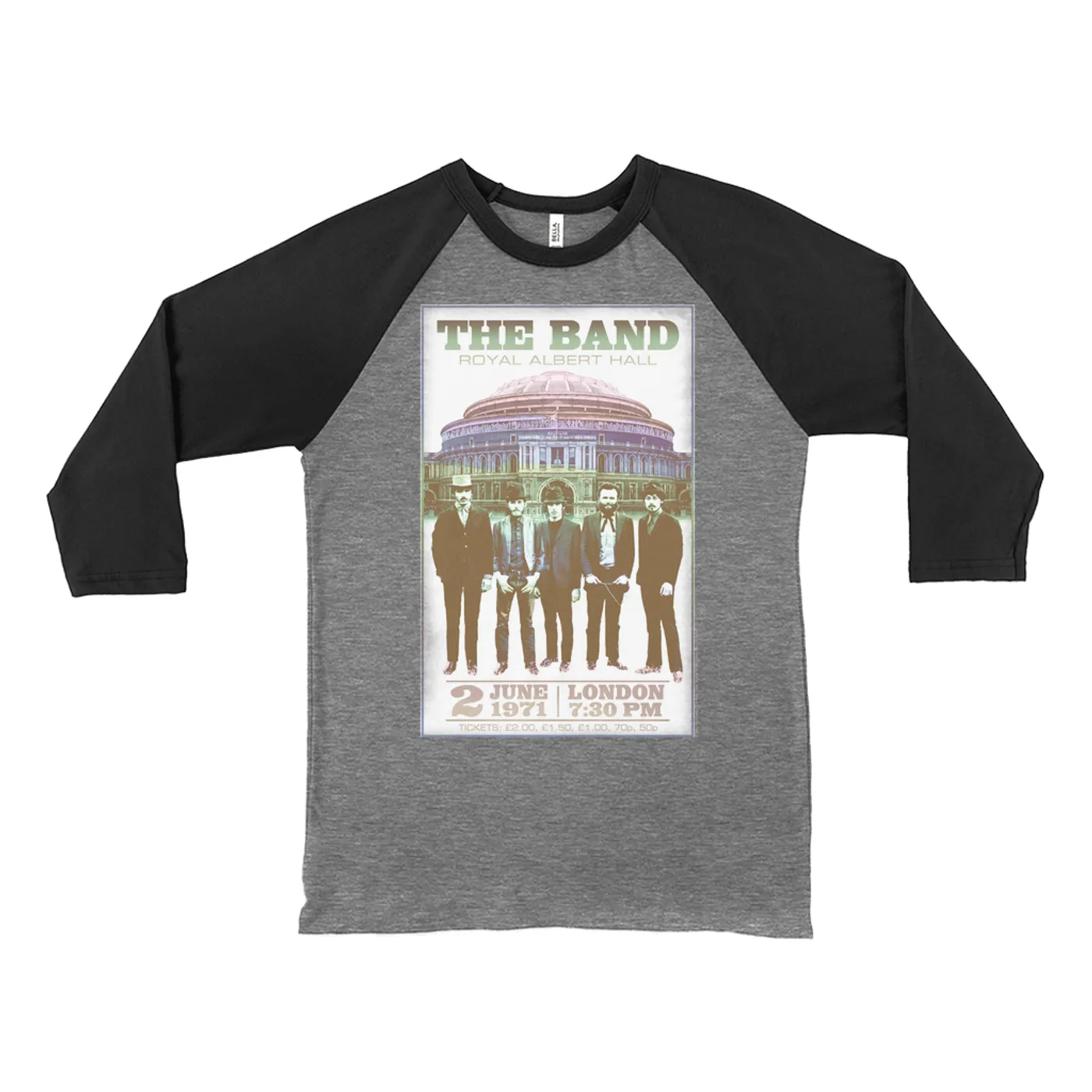 The Band 3/4 Sleeve Baseball Tee | Royal Albert Hall 1971 Concert The Band Shirt