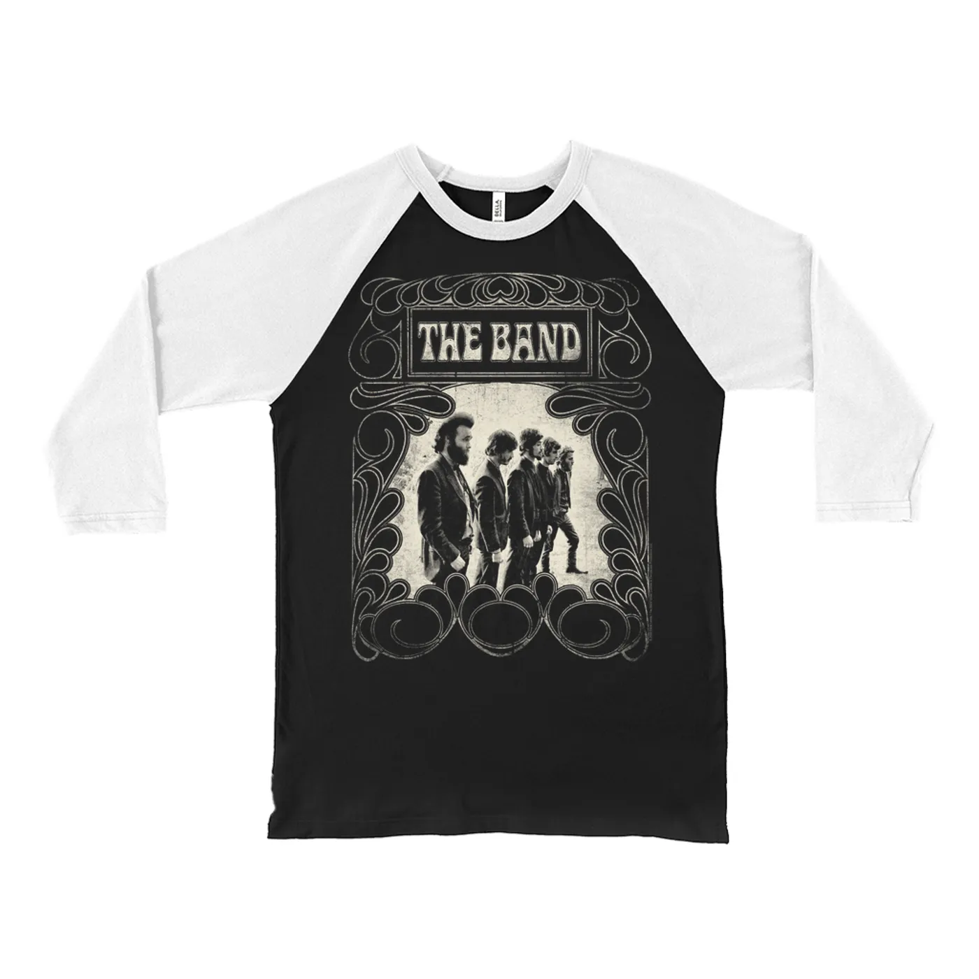 The Band 3/4 Sleeve Baseball Tee | Vintage Design Profile Line Up Distressed The Band Shirt