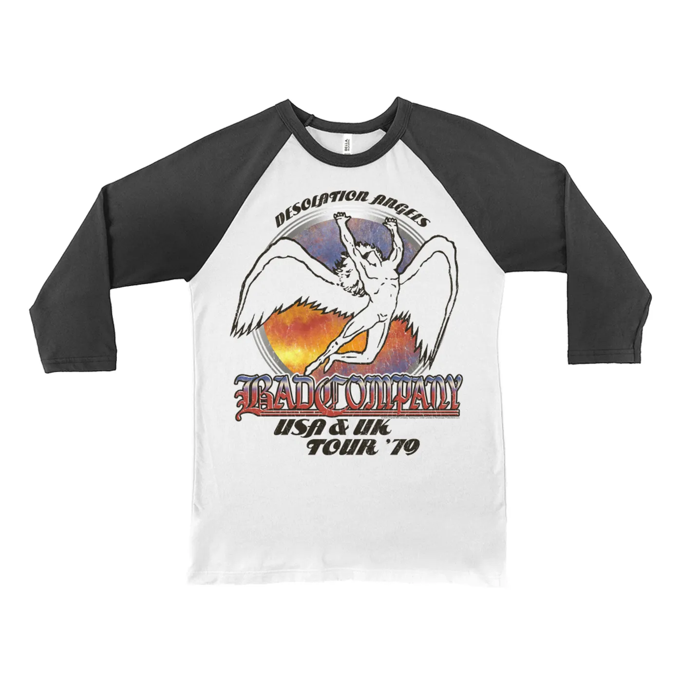 Bad Company 3/4 Sleeve Baseball Tee | Desolation Angels US & UK '79 Tour (Merchbar Exclusive) Bad Company Shirt