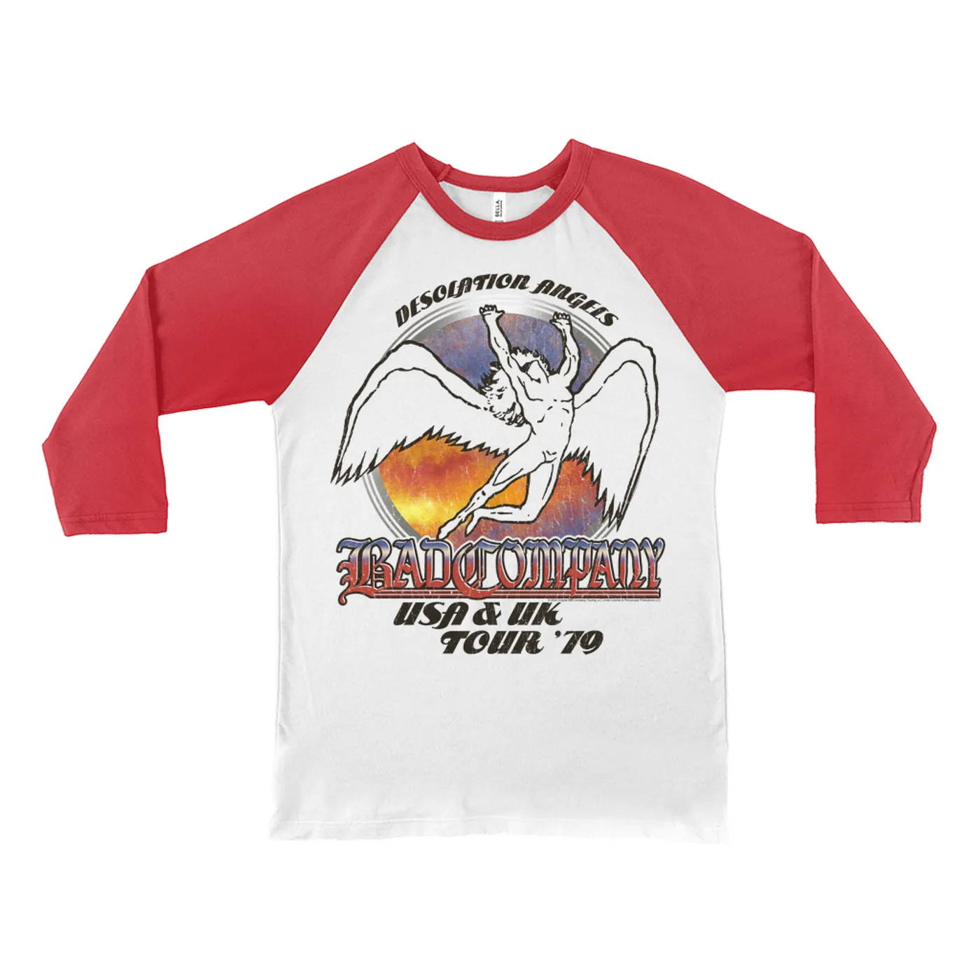 Bad Company 3/4 Sleeve Baseball Tee | Desolation Angels US & UK '79 Tour (Merchbar Exclusive) Bad Company Shirt