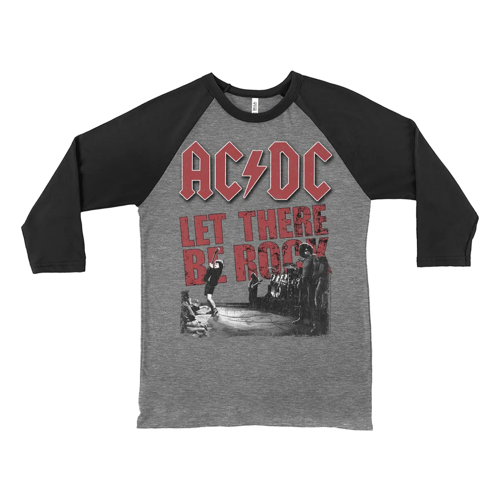 3/4 Sleeve Baseball Tee | Let There Be Rock Stage Performance Distressed Shirt
