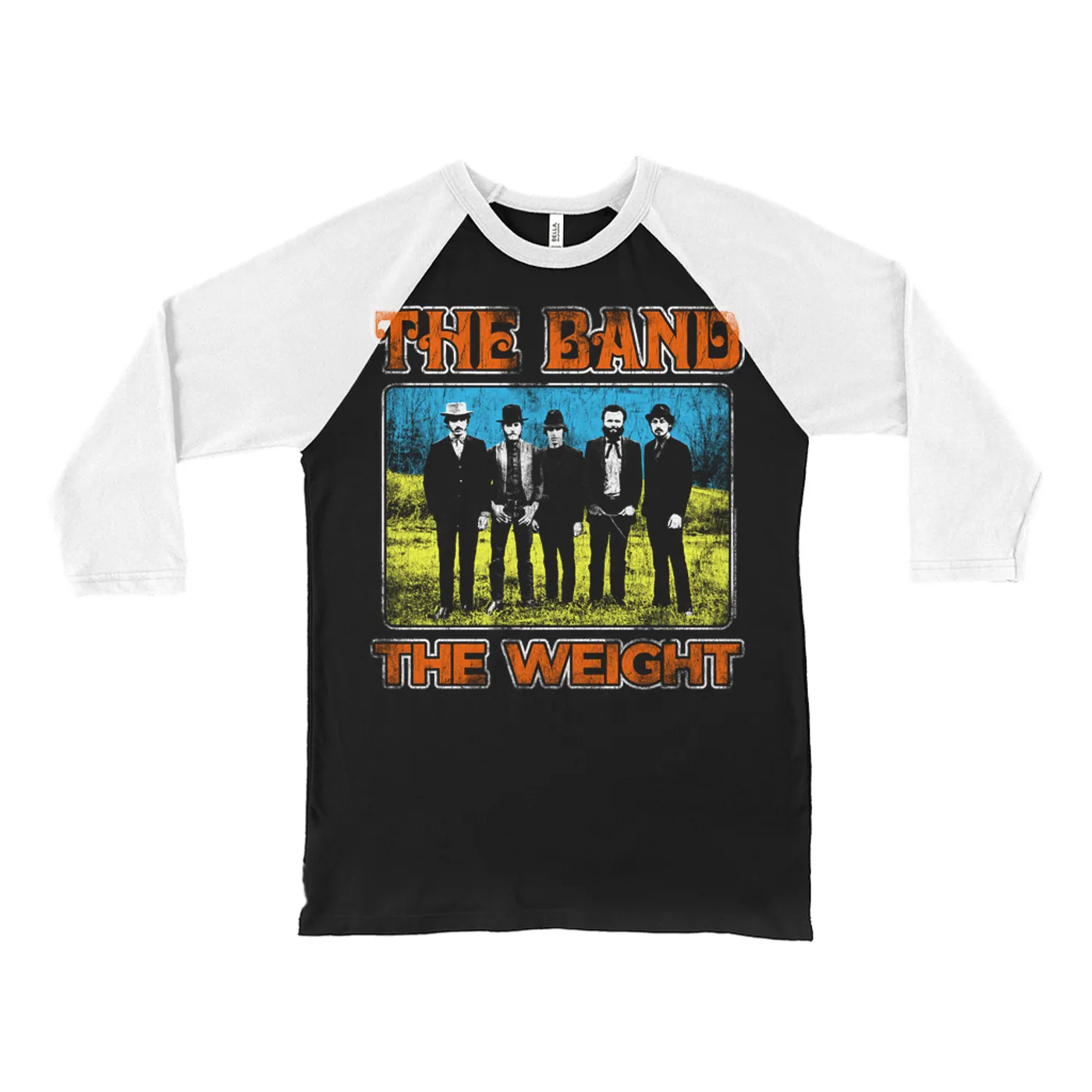 The Band 3/4 Sleeve Baseball Tee | Colorful The Weight Design Distressed The Band Shirt