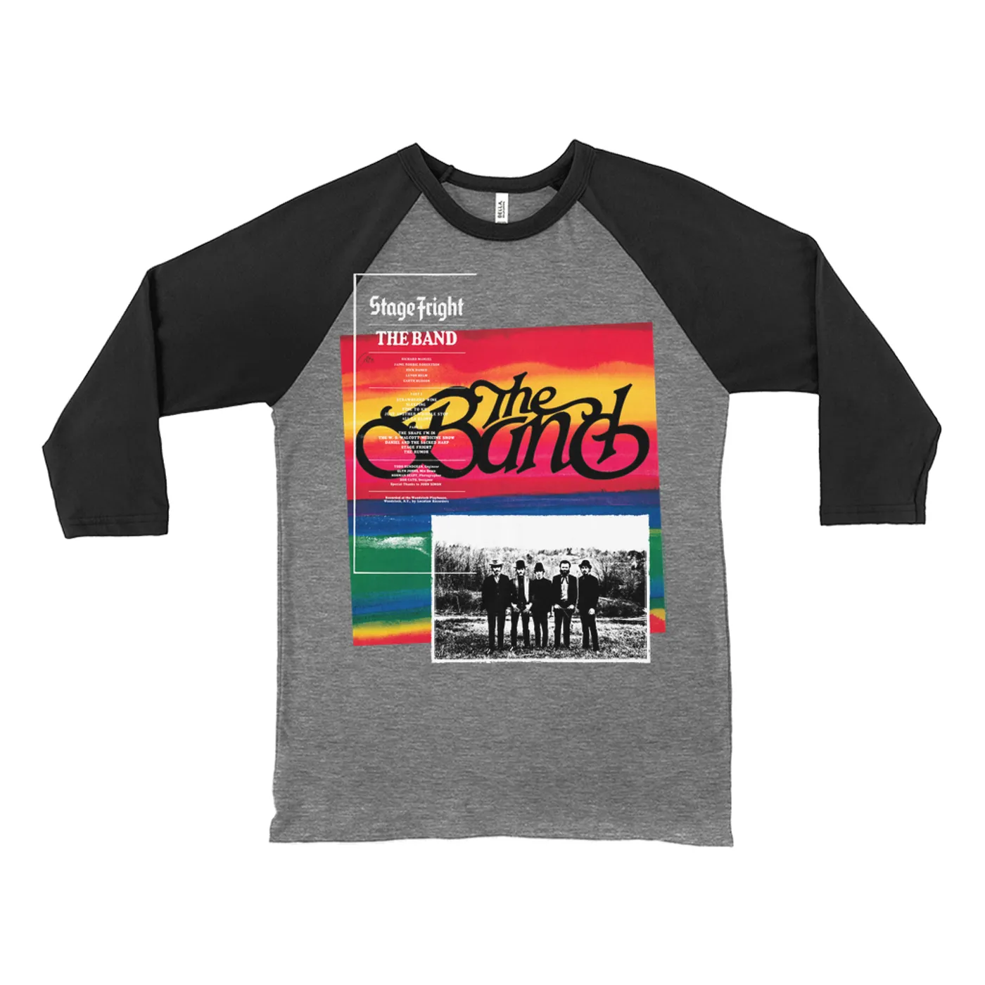 The Band 3/4 Sleeve Baseball Tee | Stage Fright Album Design The Band Shirt