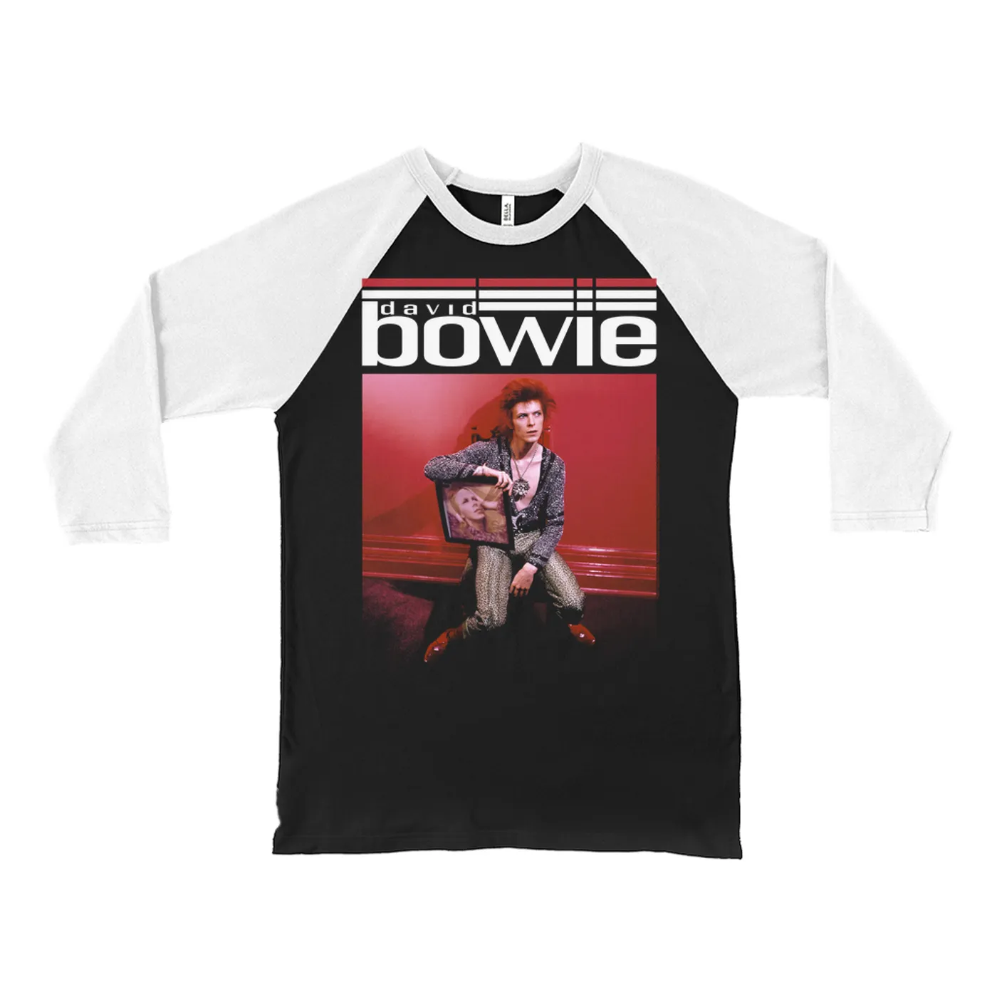 David Bowie 3/4 Sleeve Baseball Tee | Retro Vintage Portrait (Merchbar Exclusive) David Bowie Shirt
