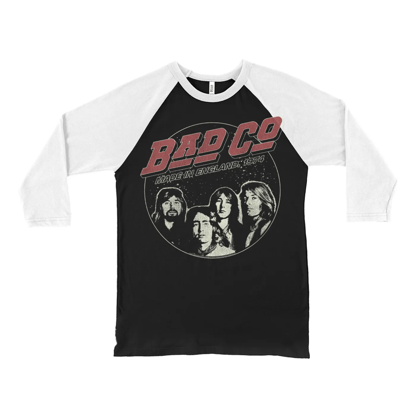 Bad Company 3/4 Sleeve Baseball Tee | Made in England 1974 Distressed Bad Company Shirt