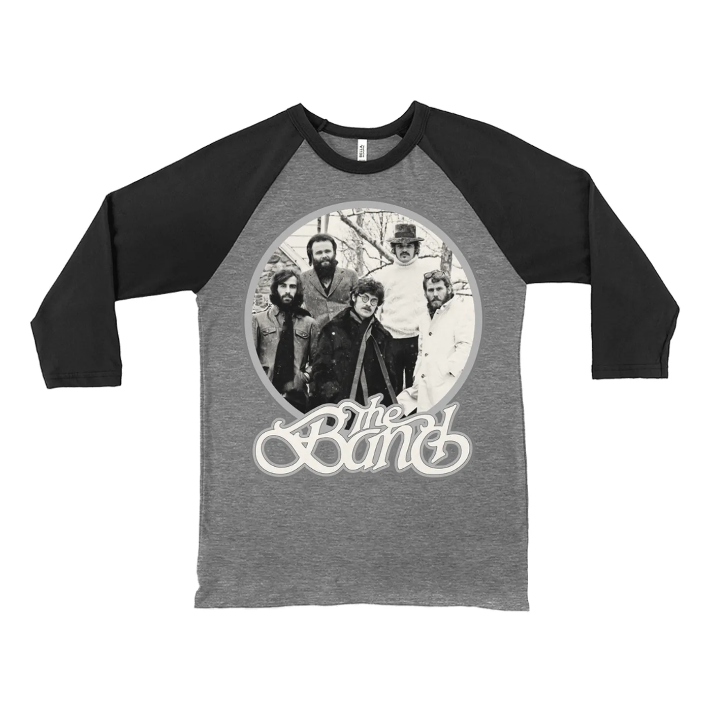 The Band 3/4 Sleeve Baseball Tee | Silver Group Logo Design The Band Shirt