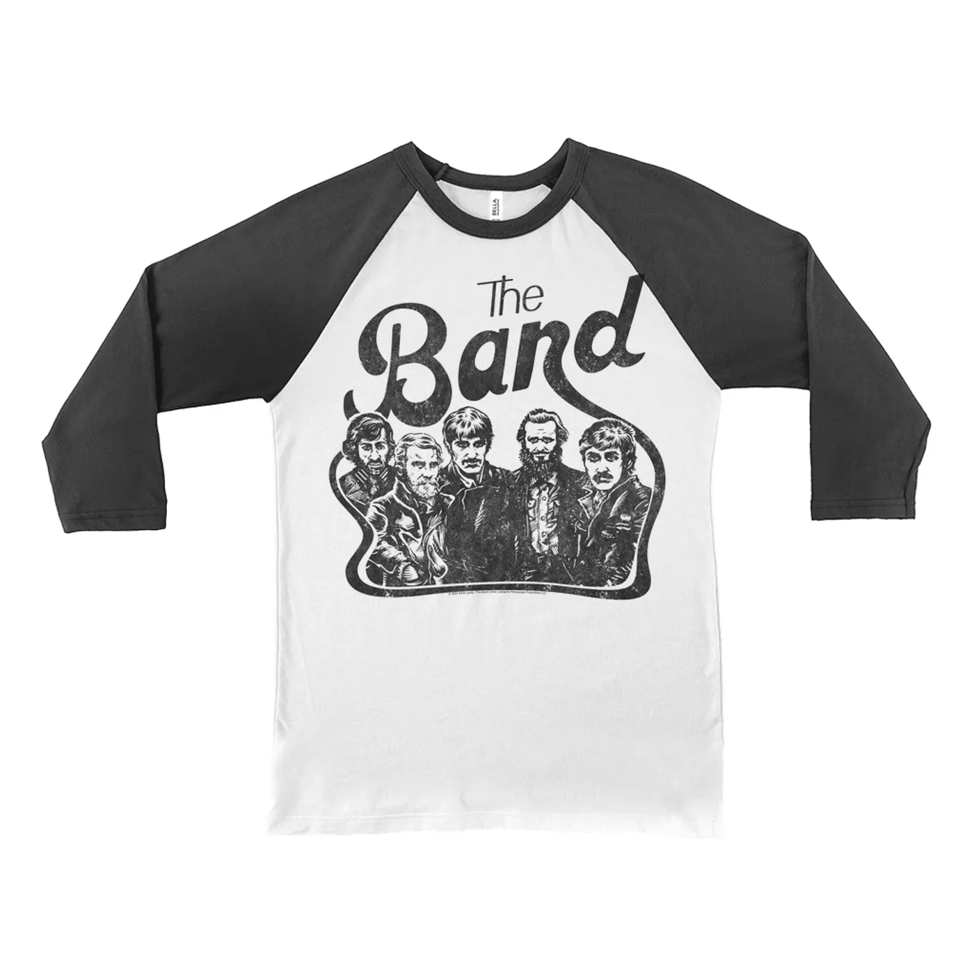 The Band 3/4 Sleeve Baseball Tee | Vintage Sketch Design Distressed (Merchbar Exclusive) The Band Shirt