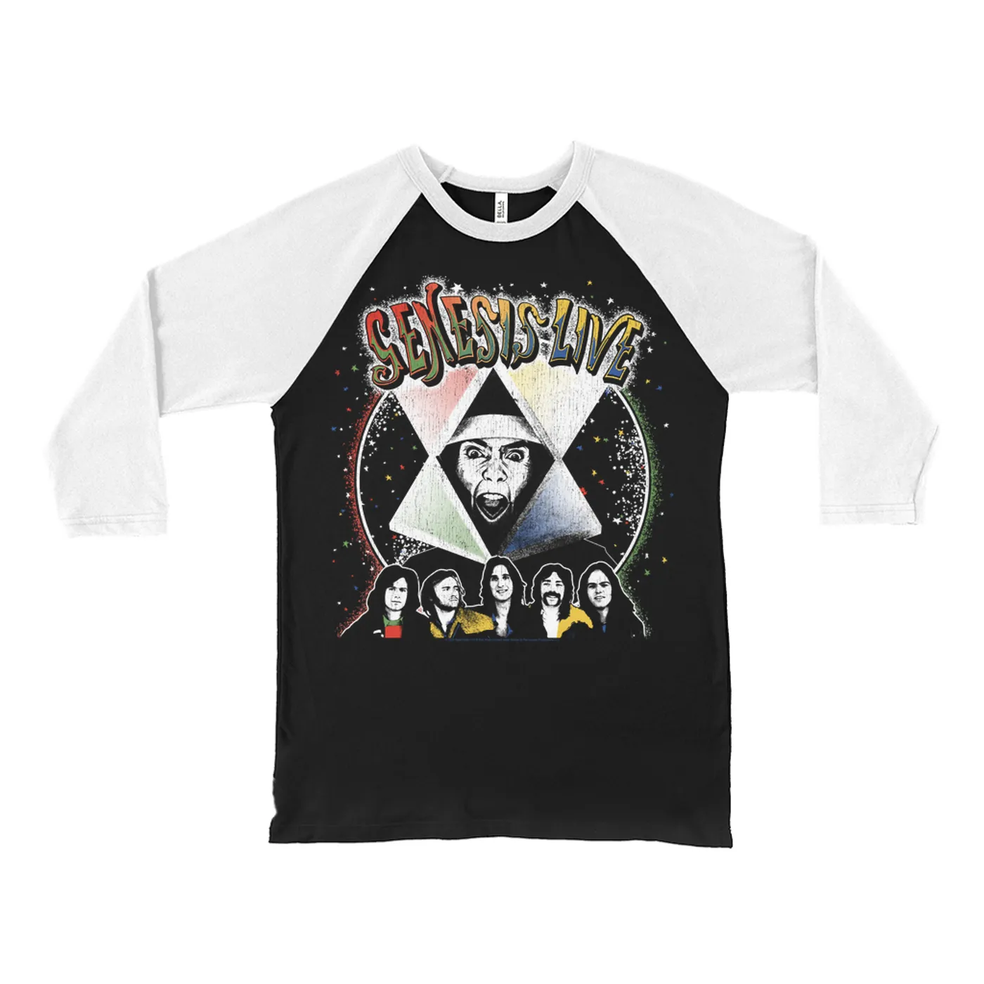 Genesis 3/4 Sleeve Baseball Tee | 1973 Live Album Design (Merchbar Exclusive) Genesis Shirt