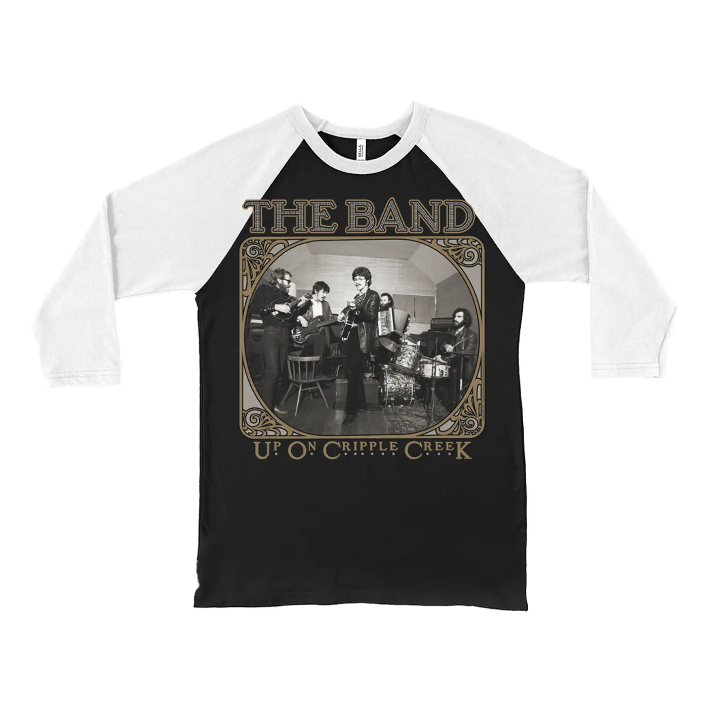 The Band 3/4 Sleeve Baseball Tee | Vintage Up On Cripple Creek Design The Band Shirt