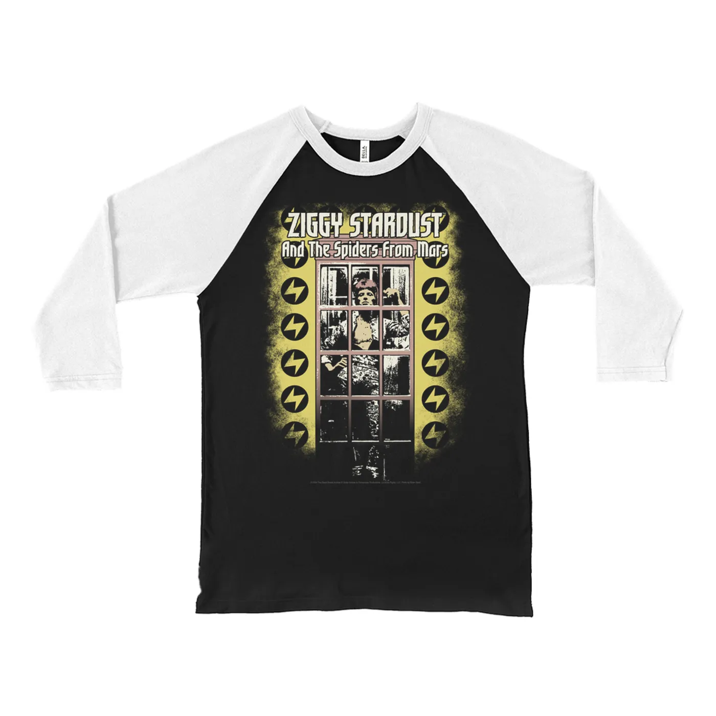 David Bowie 3/4 Sleeve Baseball Tee | Album Design Ziggy Stardust Distressed David Bowie Shirt