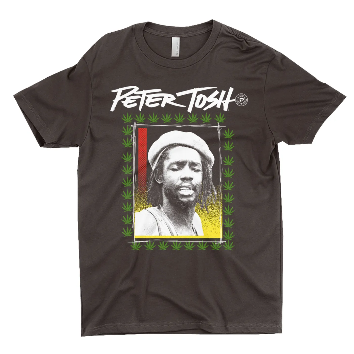 Peter Tosh T-Shirt | Contemporary Pot Border Design Peter Tosh Dark Shirt