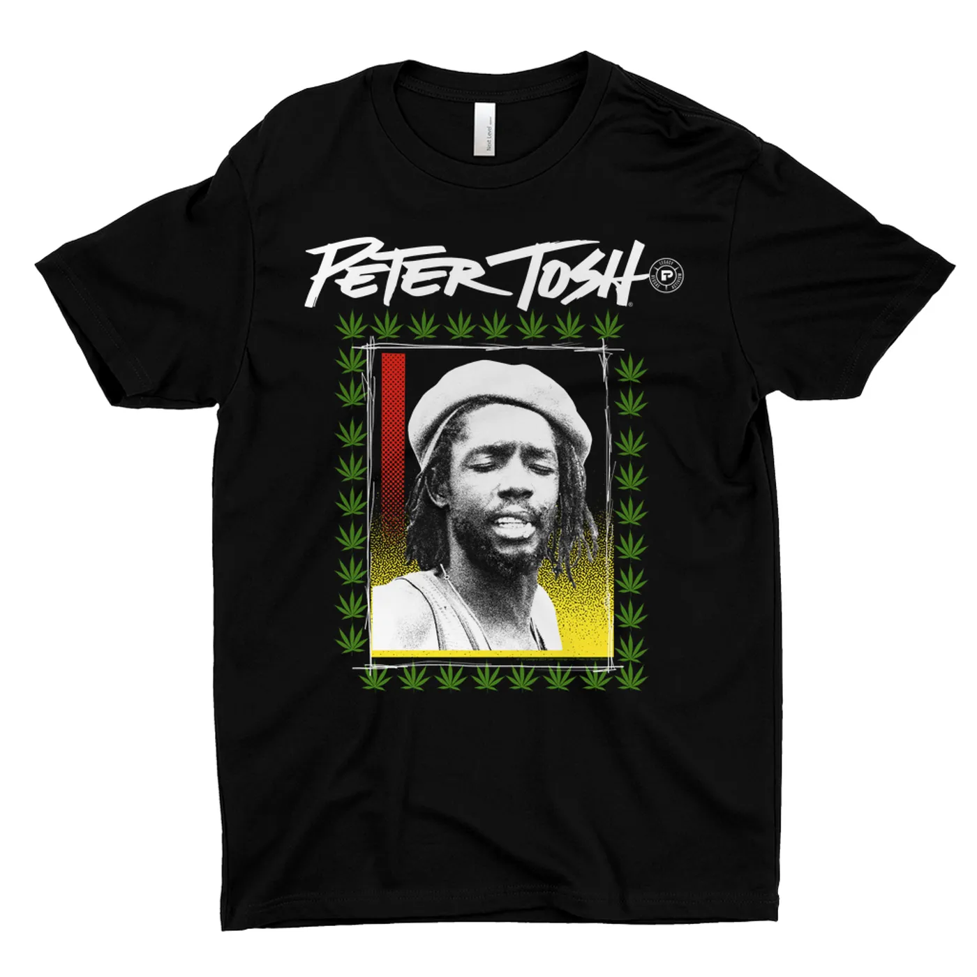 Peter Tosh T-Shirt | Contemporary Pot Border Design Peter Tosh Dark Shirt