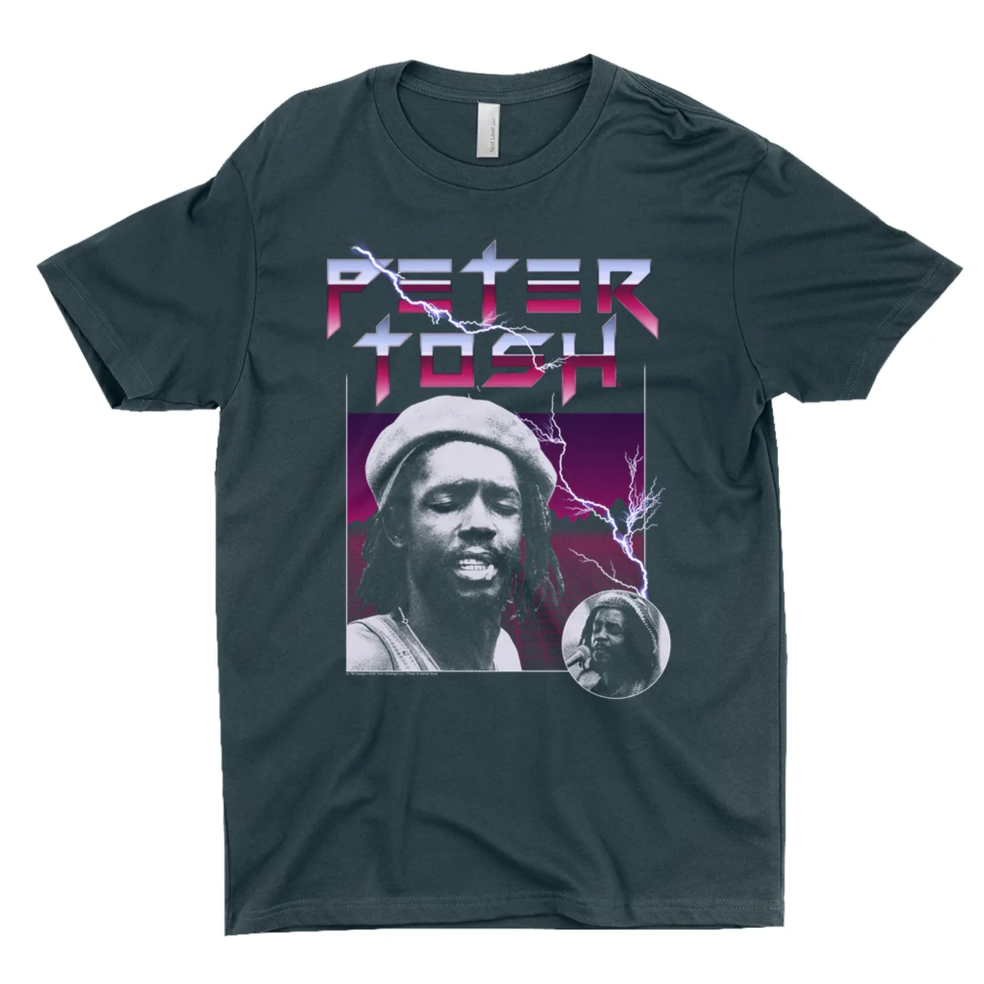 Peter Tosh T-Shirt | Lightning Strike Collage Design Peter Tosh Dark Shirt