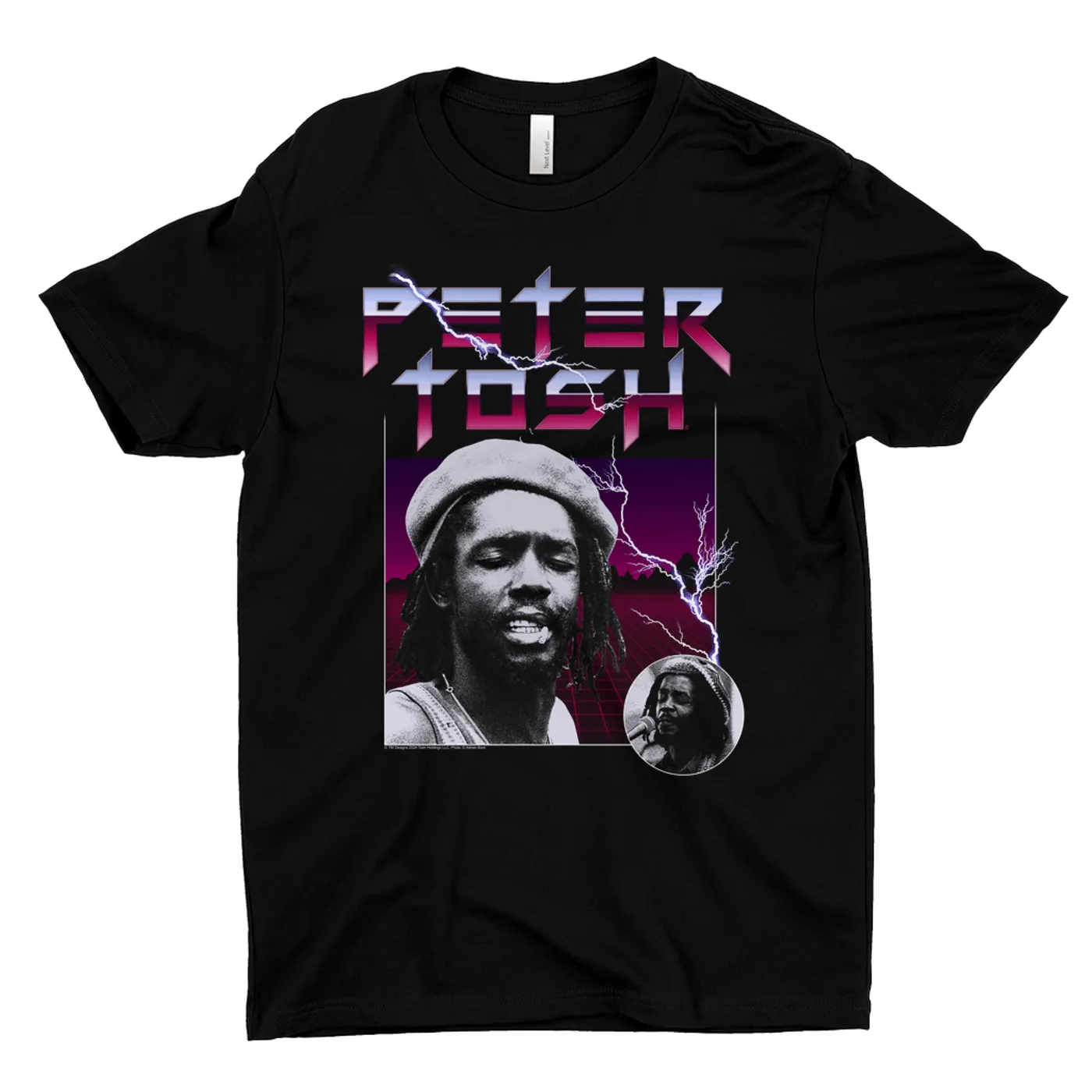 Peter Tosh T-Shirt | Lightning Strike Collage Design Peter Tosh Dark Shirt
