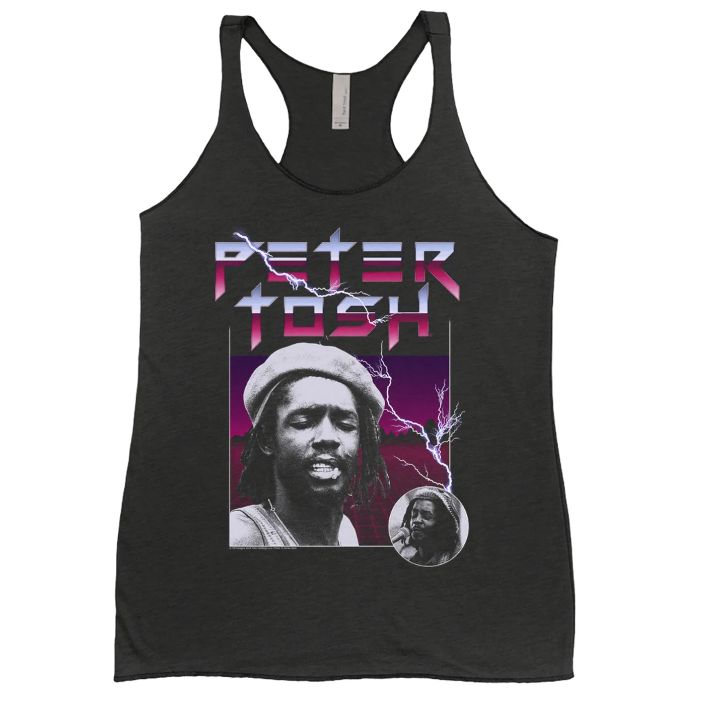 Peter Tosh Ladies' Tank Top | Lightning Strike Collage Design Peter Tosh Shirt
