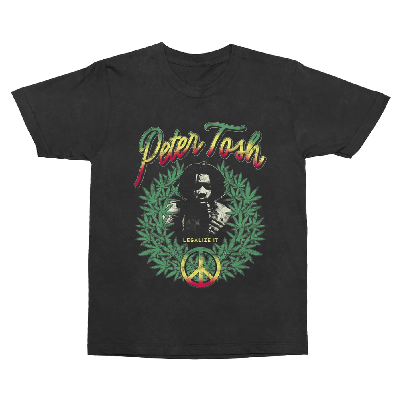 Peter Tosh T-Shirt | Legalize It Wreath Distressed Peter Tosh Vintage Shirt