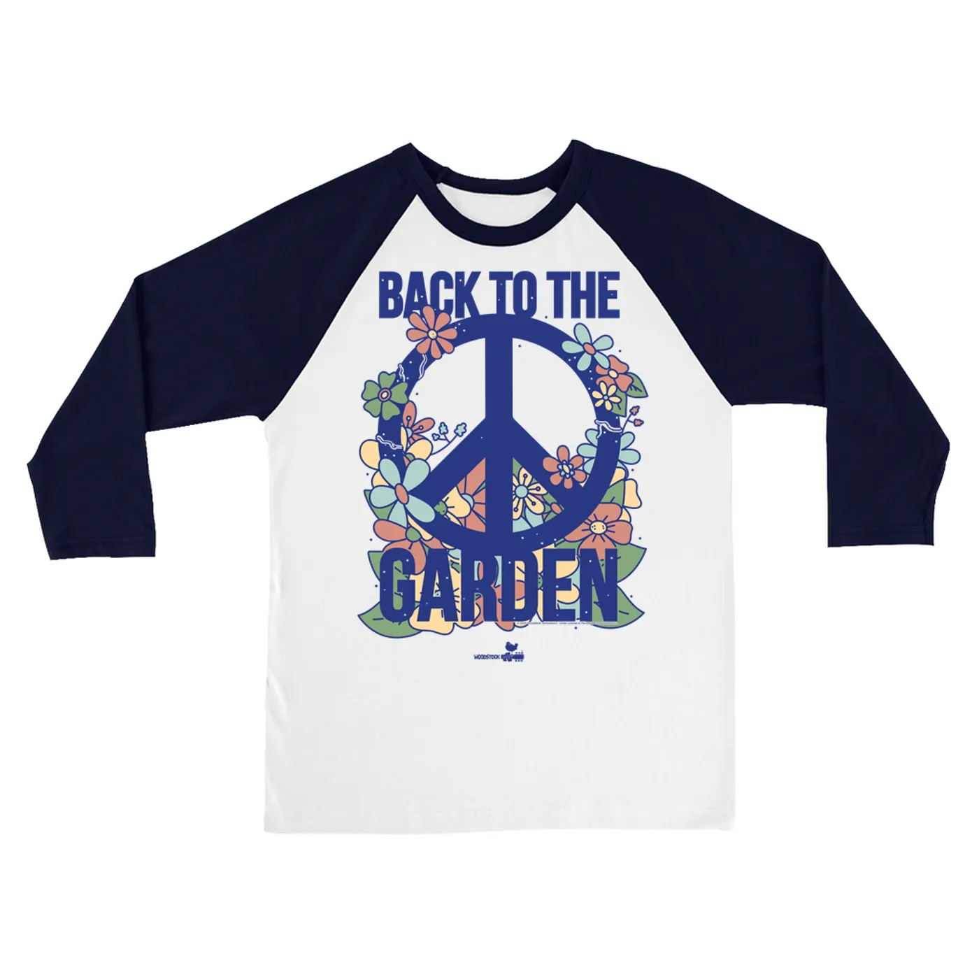 Woodstock 3/4 Sleeve Baseball Tee | Back To The Garden Flower Garden Woodstock Shirt
