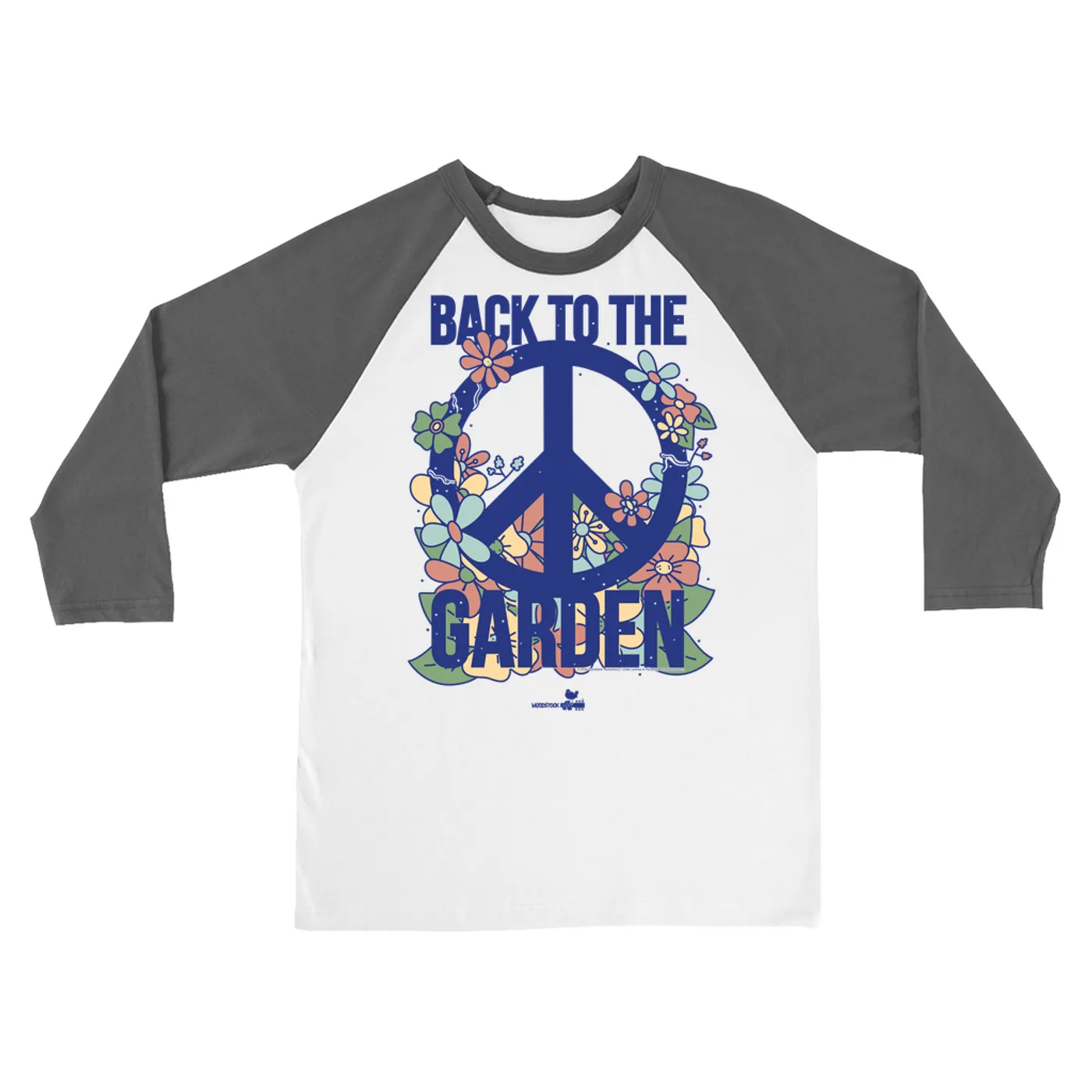 Woodstock 3/4 Sleeve Baseball Tee | Back To The Garden Flower Garden Woodstock Shirt