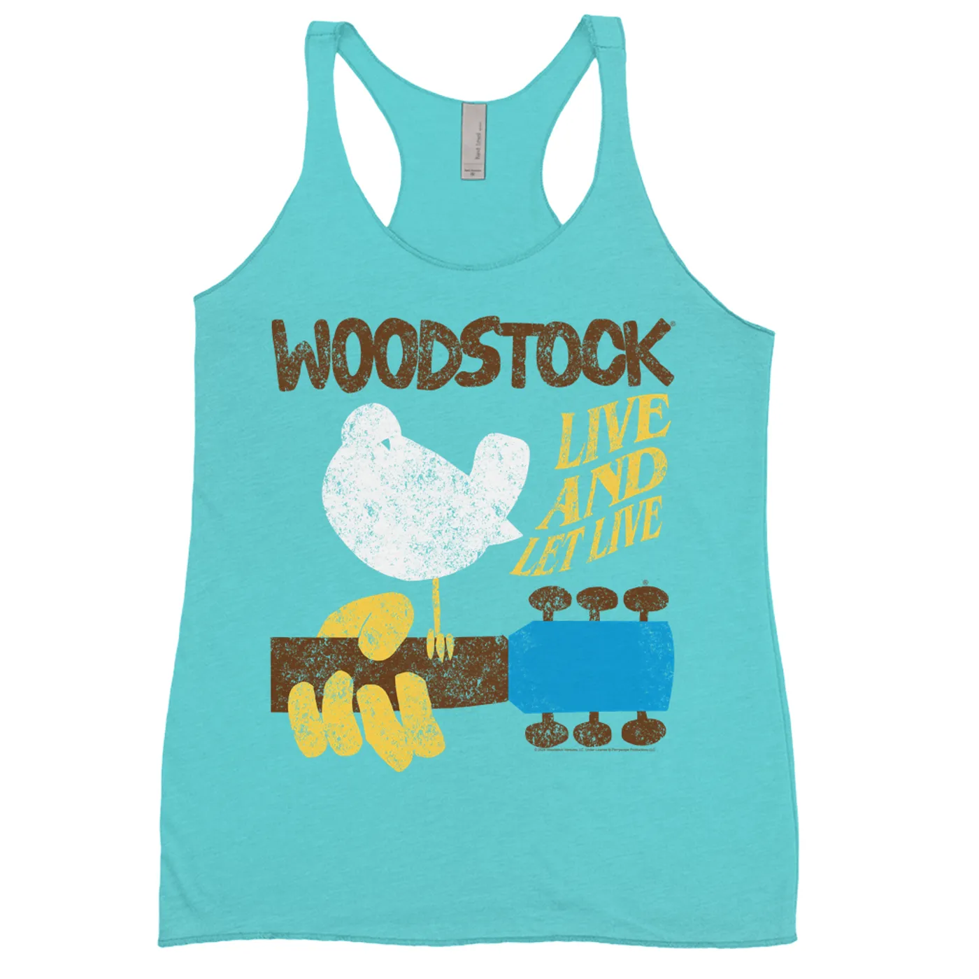 Woodstock Ladies' Tank Top | Live And Let Live Retro Distressed Woodstock Shirt