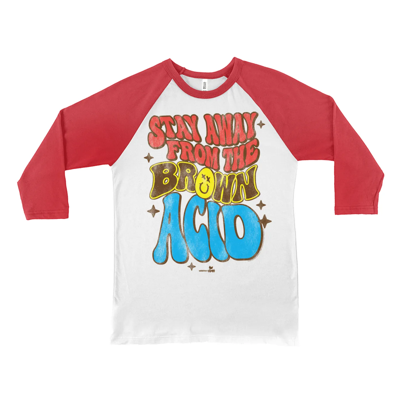 Woodstock 3/4 Sleeve Baseball Tee | Stay Away From The Brown Acid Distressed Woodstock Shirt