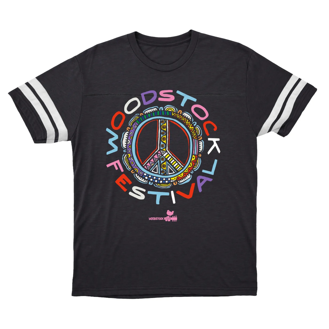 Woodstock T-Shirt | Festival Colorful Multi-Pattern Image Woodstock Football Shirt
