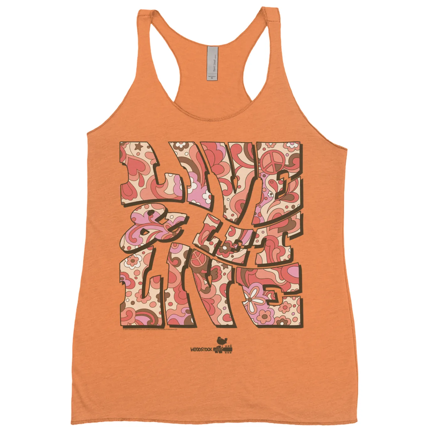 Woodstock Ladies' Tank Top | Live And Let Live Hippie Pattern Image Woodstock Shirt
