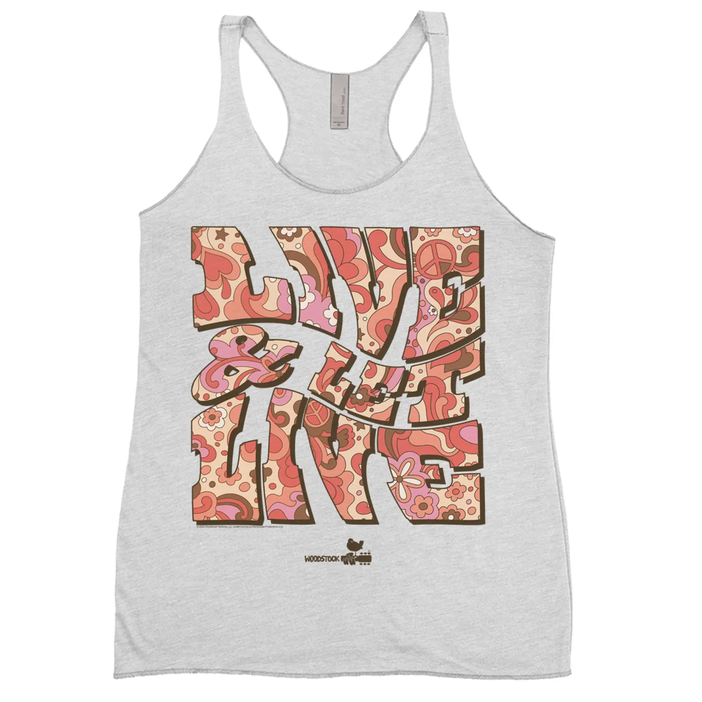 Woodstock Ladies' Tank Top | Live And Let Live Hippie Pattern Image Woodstock Shirt
