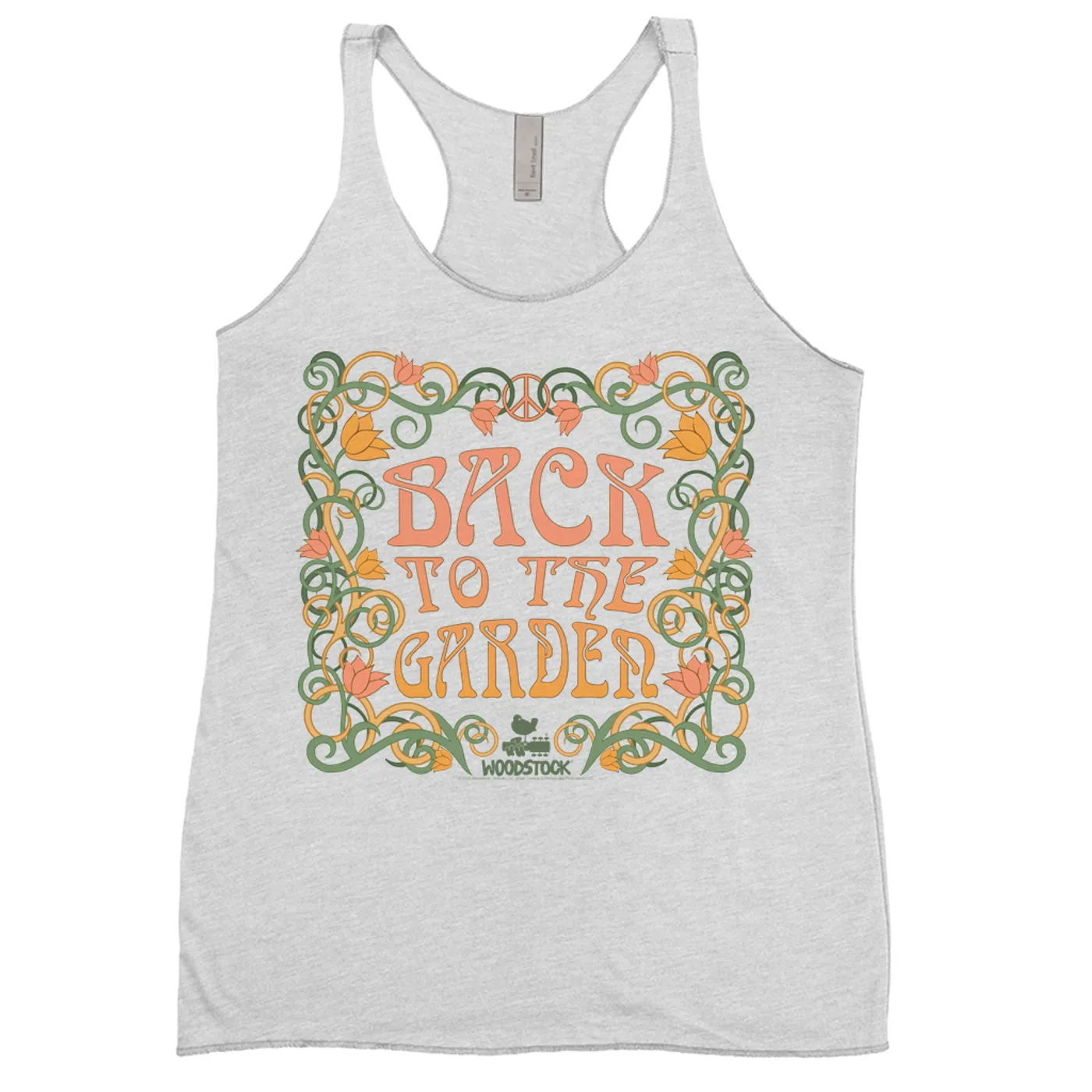 Woodstock Ladies' Tank Top | Back To The Garden Flower Vine Border Woodstock Shirt