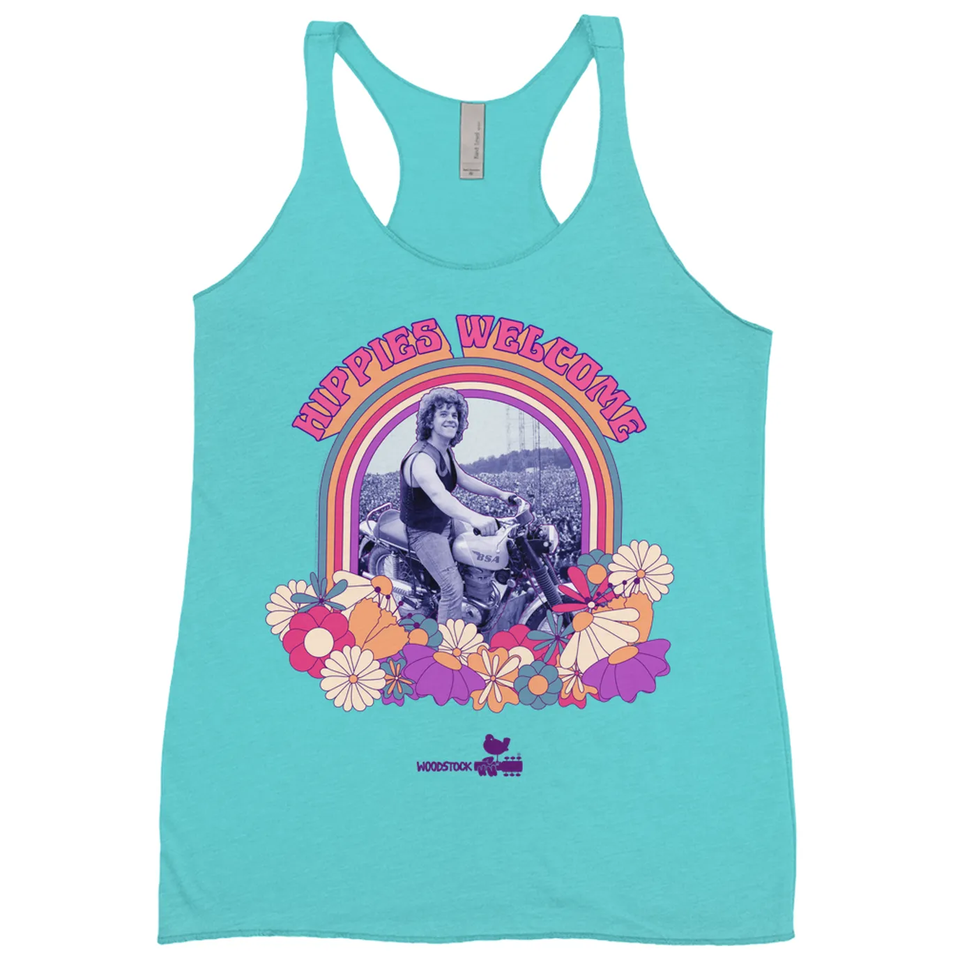 Woodstock Ladies' Tank Top | Hippies Welcome Retro BIker Photo Design Woodstock Shirt