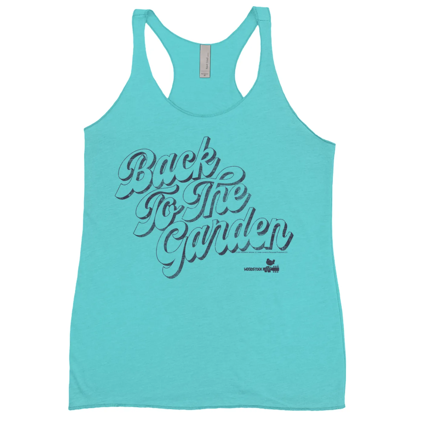 Woodstock Ladies' Tank Top | Back To The Garden Retro Font Design Distressed Woodstock Shirt