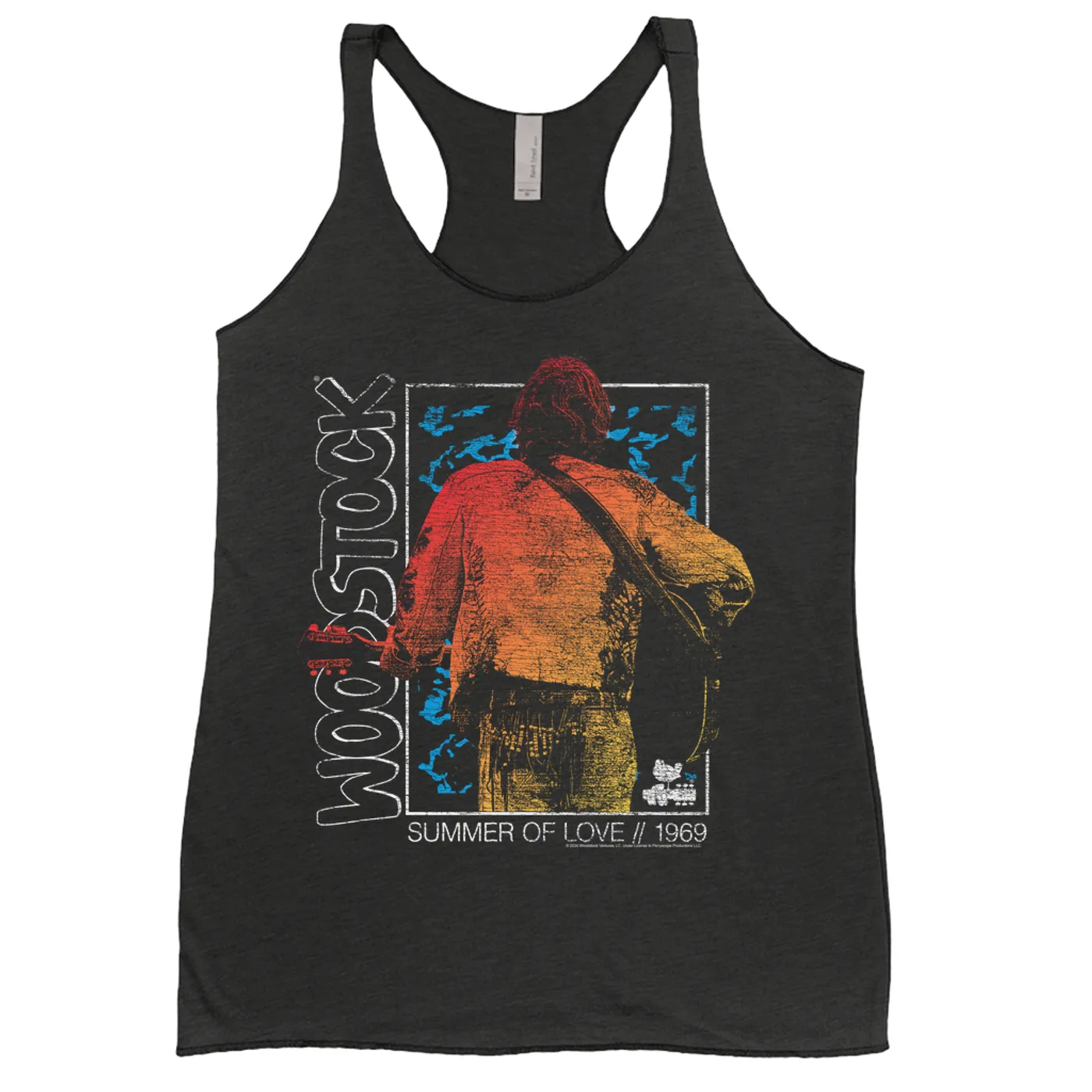 Woodstock Ladies' Tank Top | Summer Of Love 1969 Ombre Image Distressed Woodstock Shirt