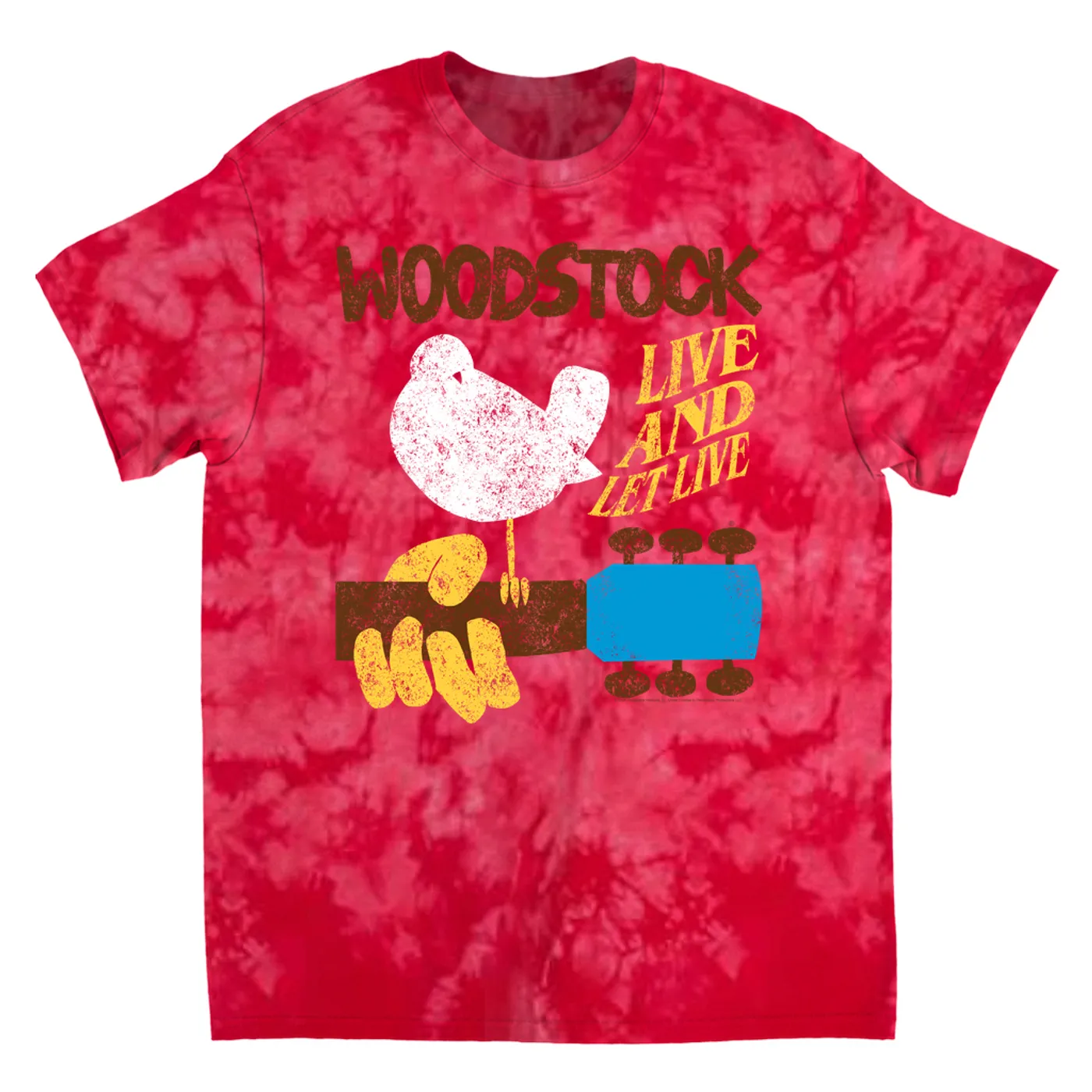 Woodstock T-Shirt | Live And Let Live Retro Distressed Woodstock Tie Dye Shirt