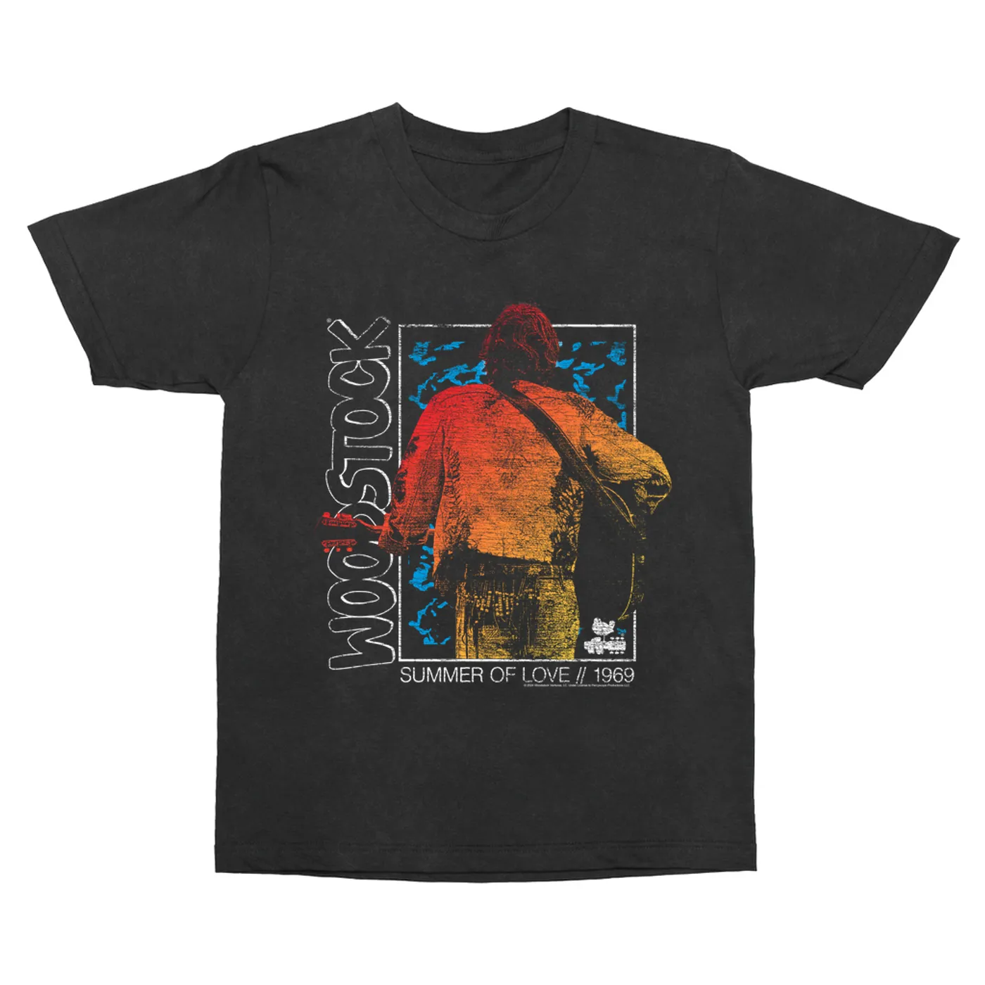 Woodstock T-Shirt | Summer Of Love 1969 Ombre Image Distressed Woodstock Vintage Shirt