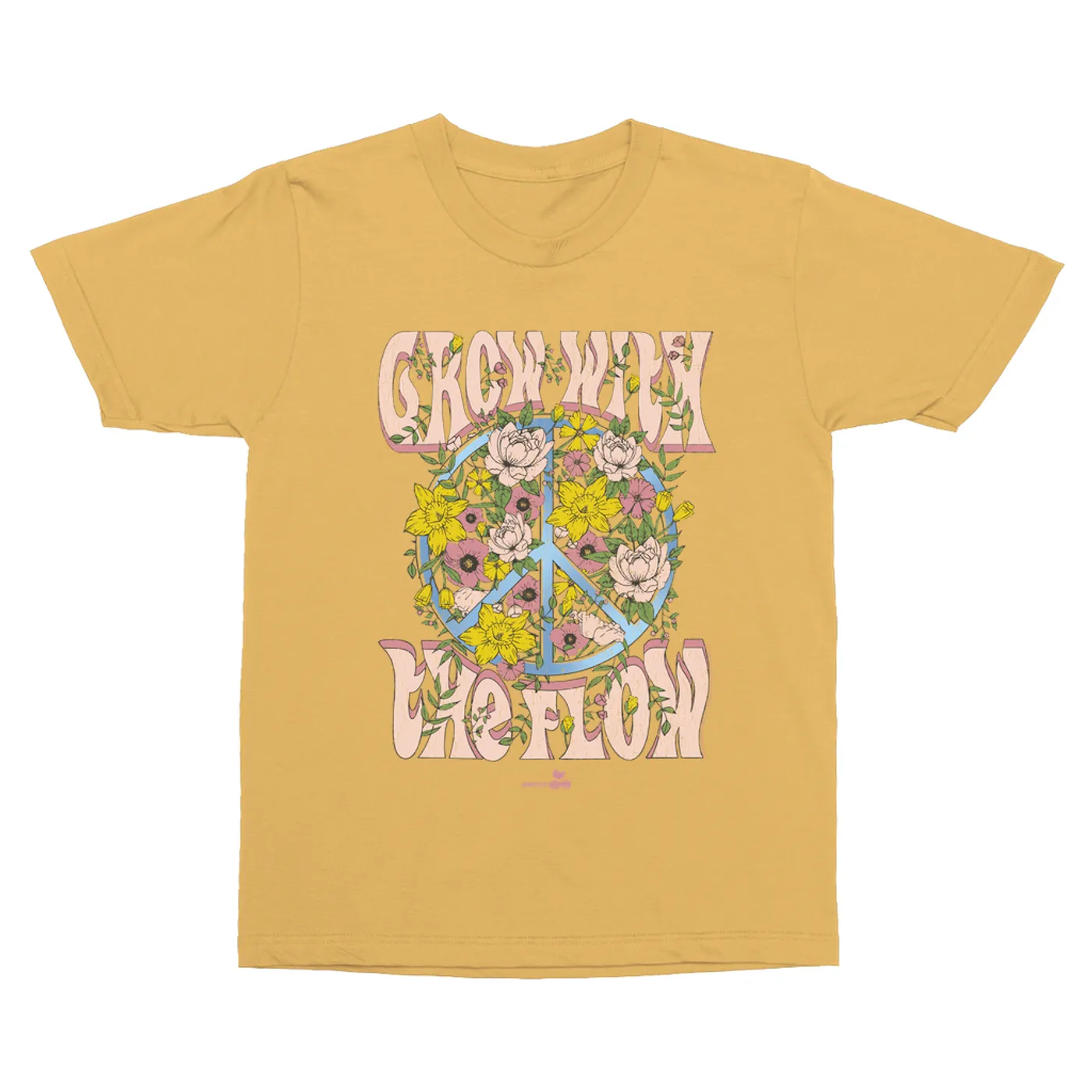 Woodstock T-Shirt | Grow With The Flow Floral Design Woodstock Vintage Shirt