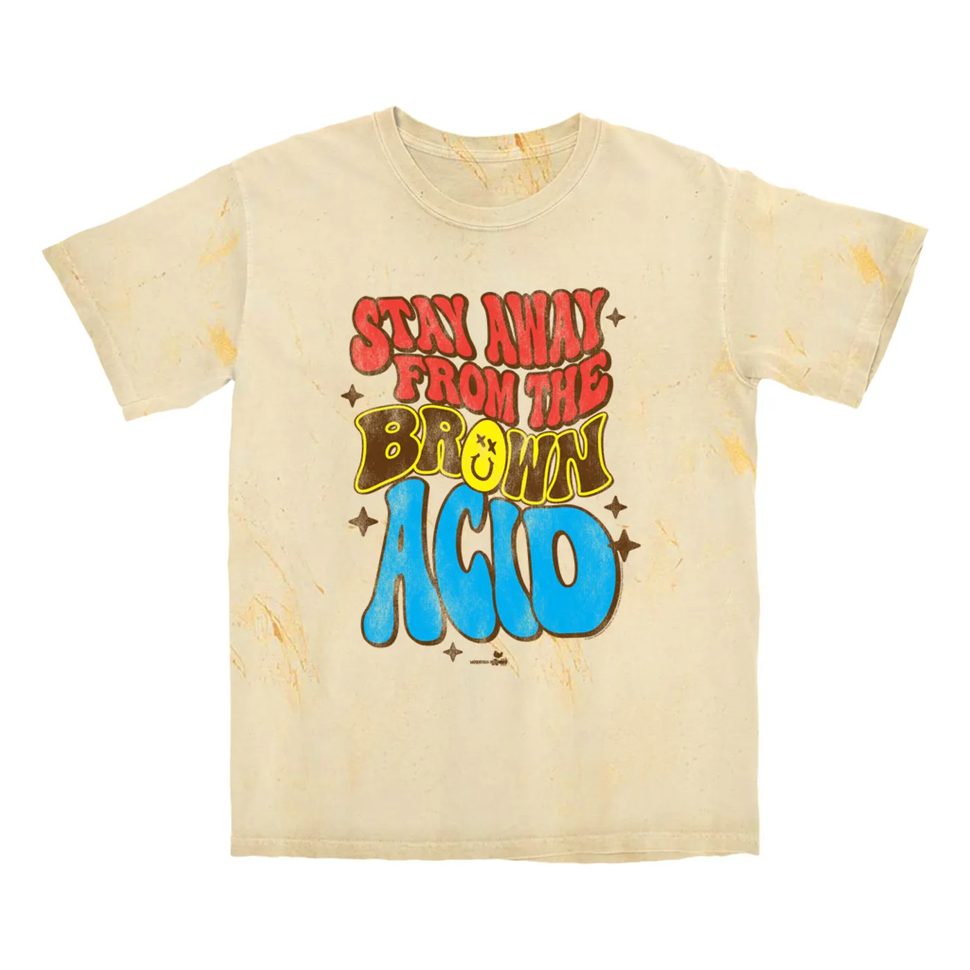 Woodstock T-shirt | Stay Away From The Brown Acid Distressed Woodstock Color Blast Shirt
