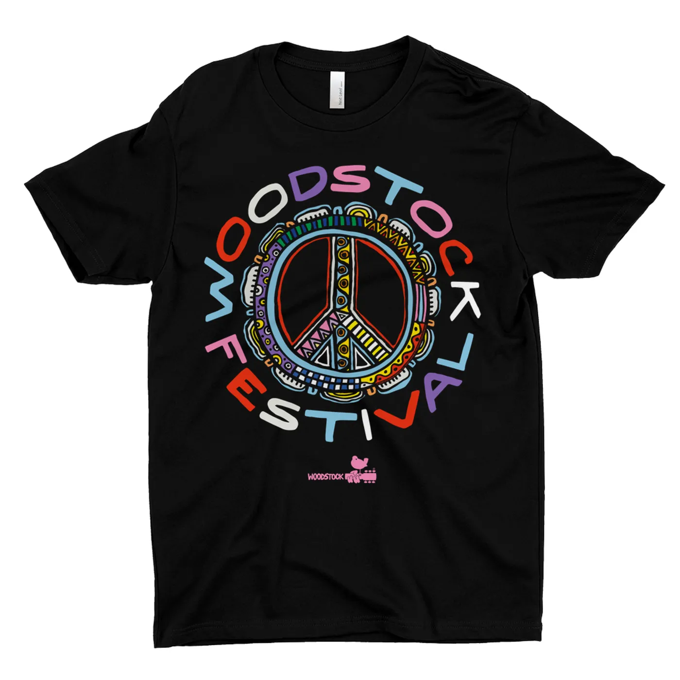 Woodstock T-Shirt | Festival Colorful Multi-Pattern Image Woodstock Dark Shirt