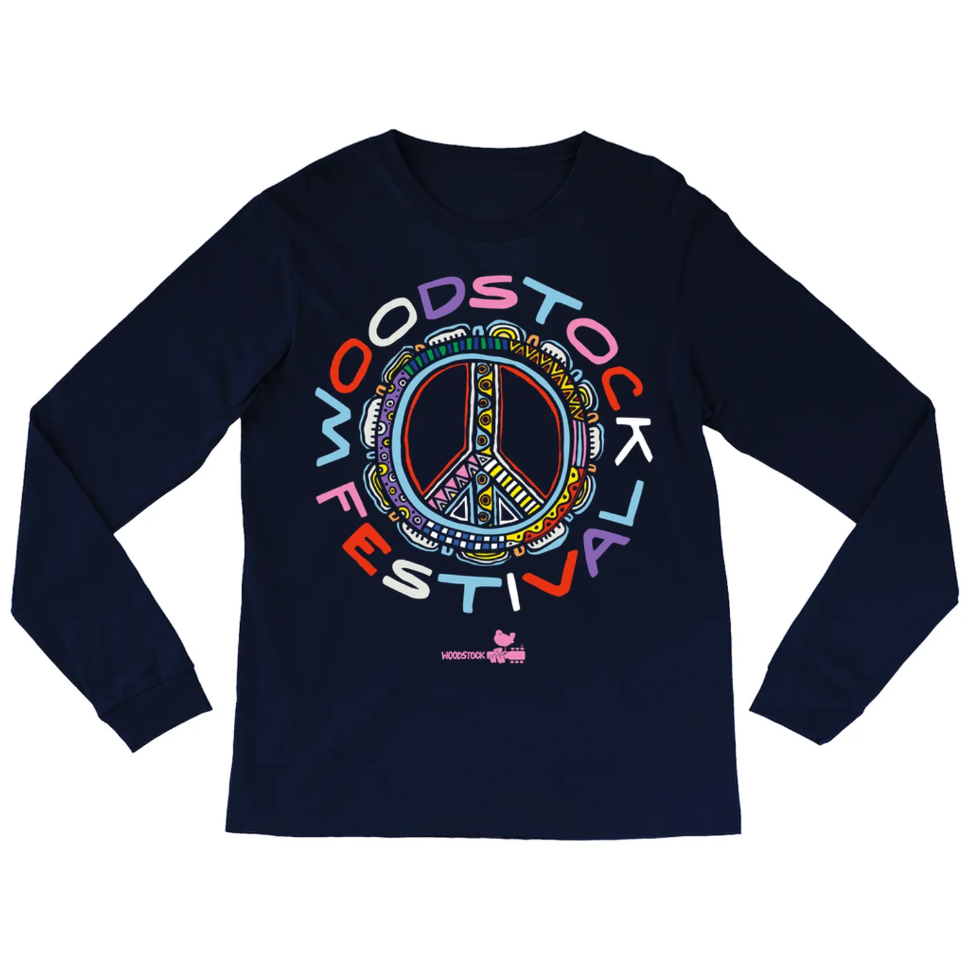 Woodstock Long Sleeve Shirt | Festival Colorful Multi-Pattern Image Woodstock Shirt