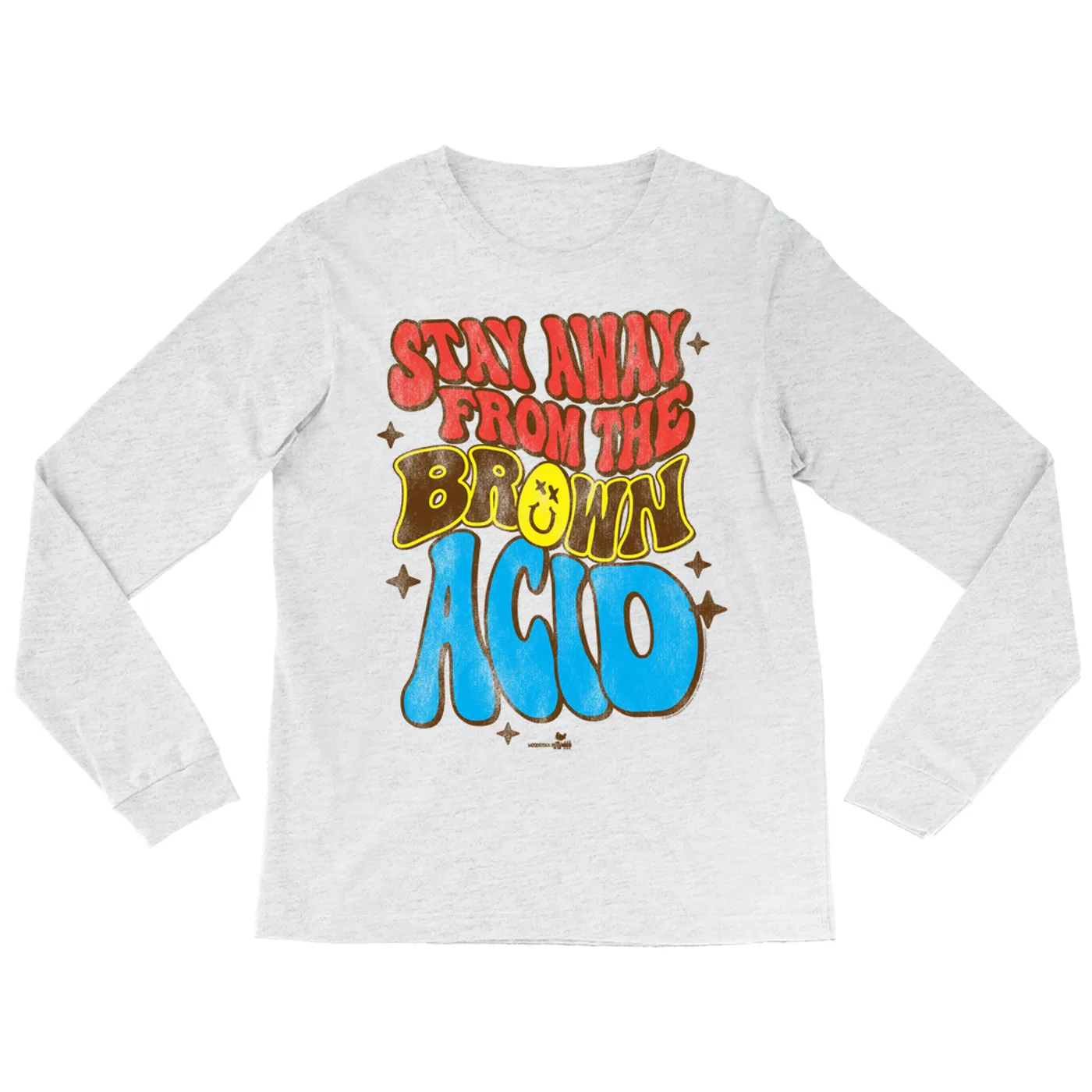 Woodstock Long Sleeve Shirt | Stay Away From The Brown Acid Distressed Woodstock Shirt