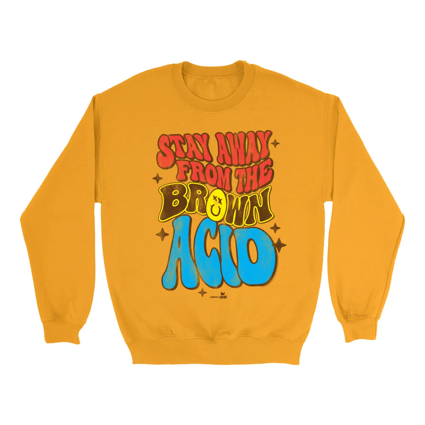 Woodstock Sweatshirt | Stay Away From The Brown Acid Distressed Woodstock Sweatshirt