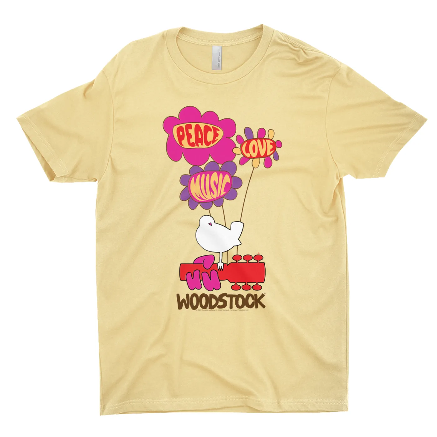 Woodstock T-Shirt | Peace Love Music Flower Balloons Woodstock Light Shirt